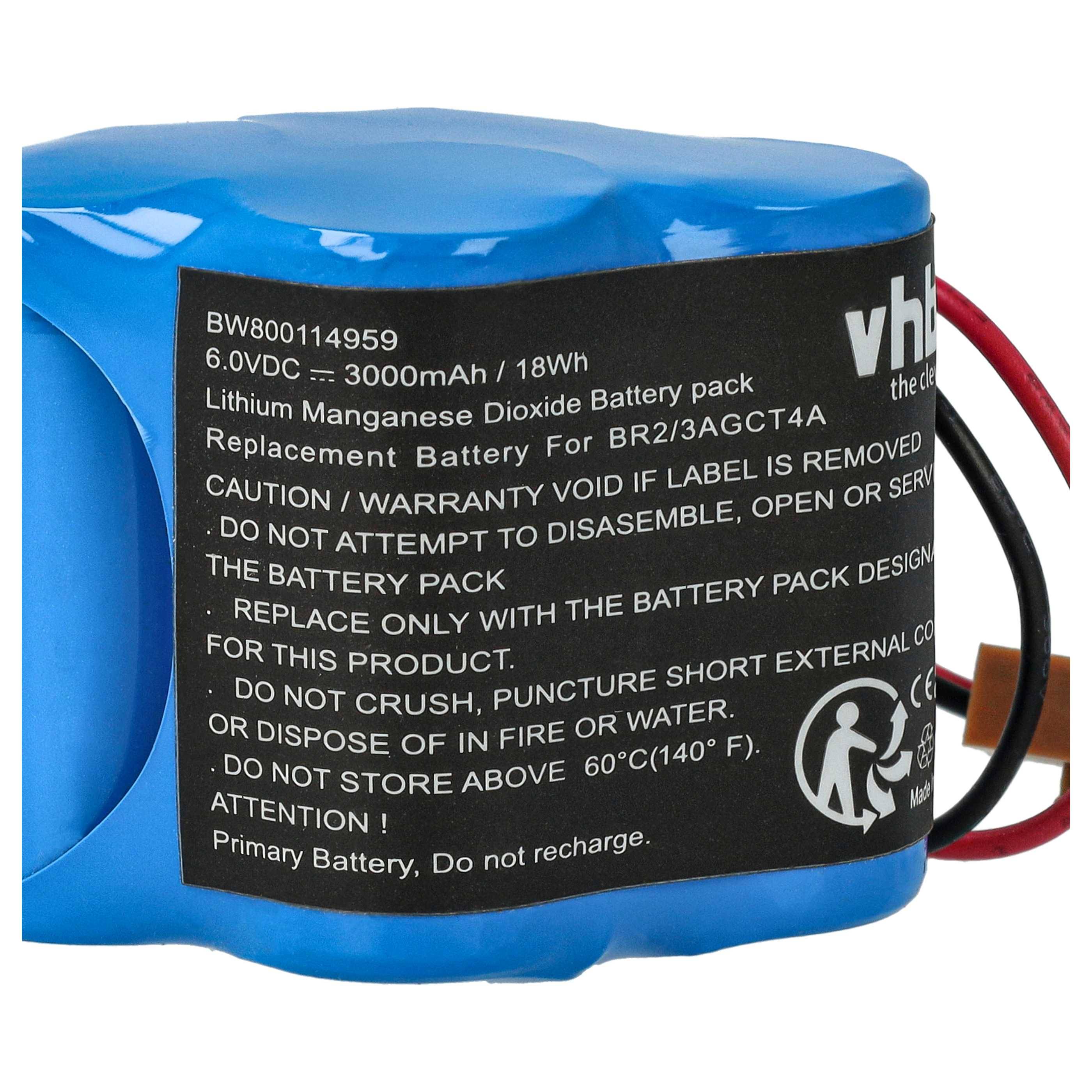 vhbw 5x Batterie Ersatz für GE Fanuc BR2/3AGCT4A, BR-2/3AGCT4A, CL 25A, PLC 18-T, Robotics 18-T für Steuereinheit (3000 mAh, 6 V, Li-MnO2)