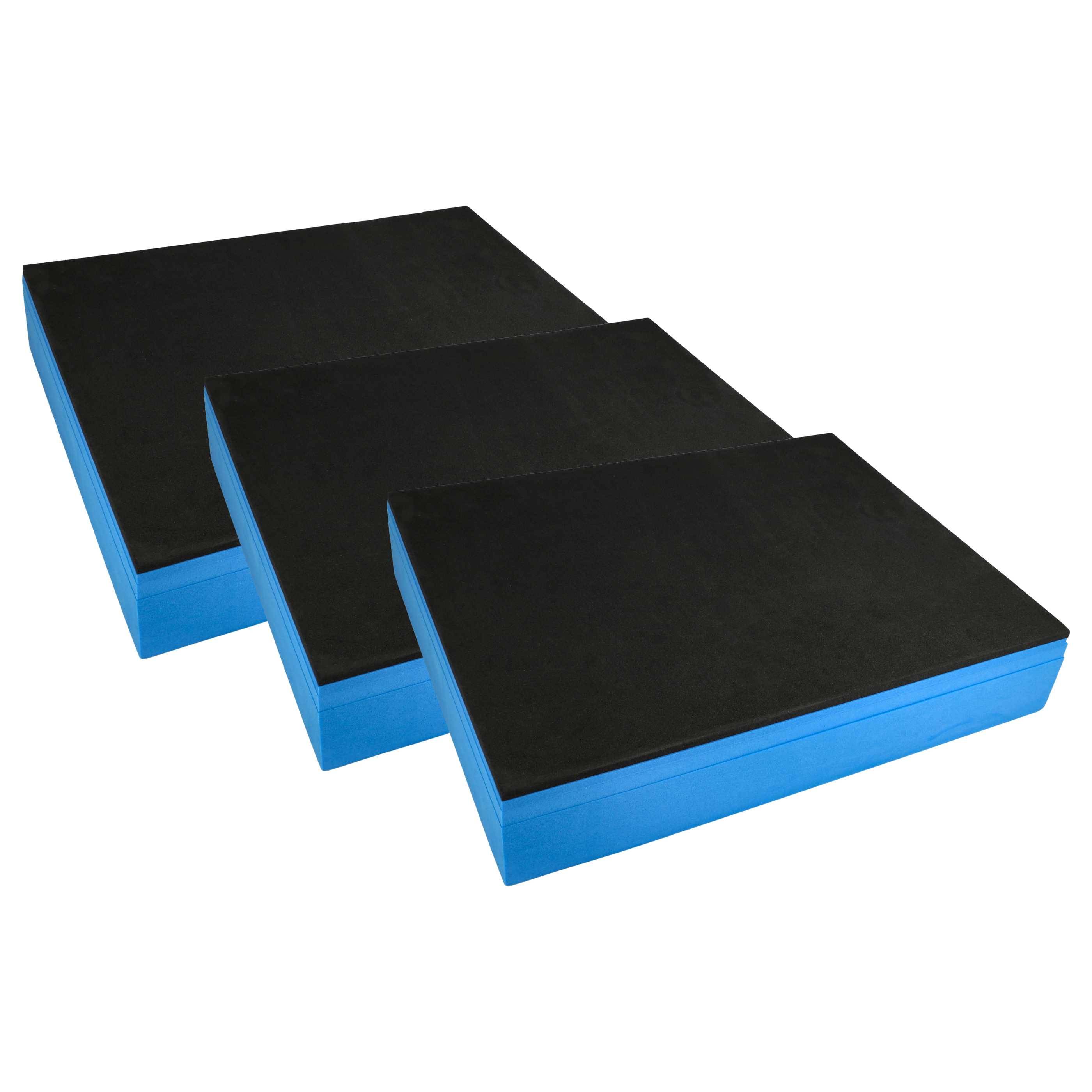 vhbw 3x Schaumstoffeinlage kompatibel mit Bosch Sortimo L-Boxx Werkzeugkoffer - Hartschaum / PE-Schaumstoff, 60 mm Blau