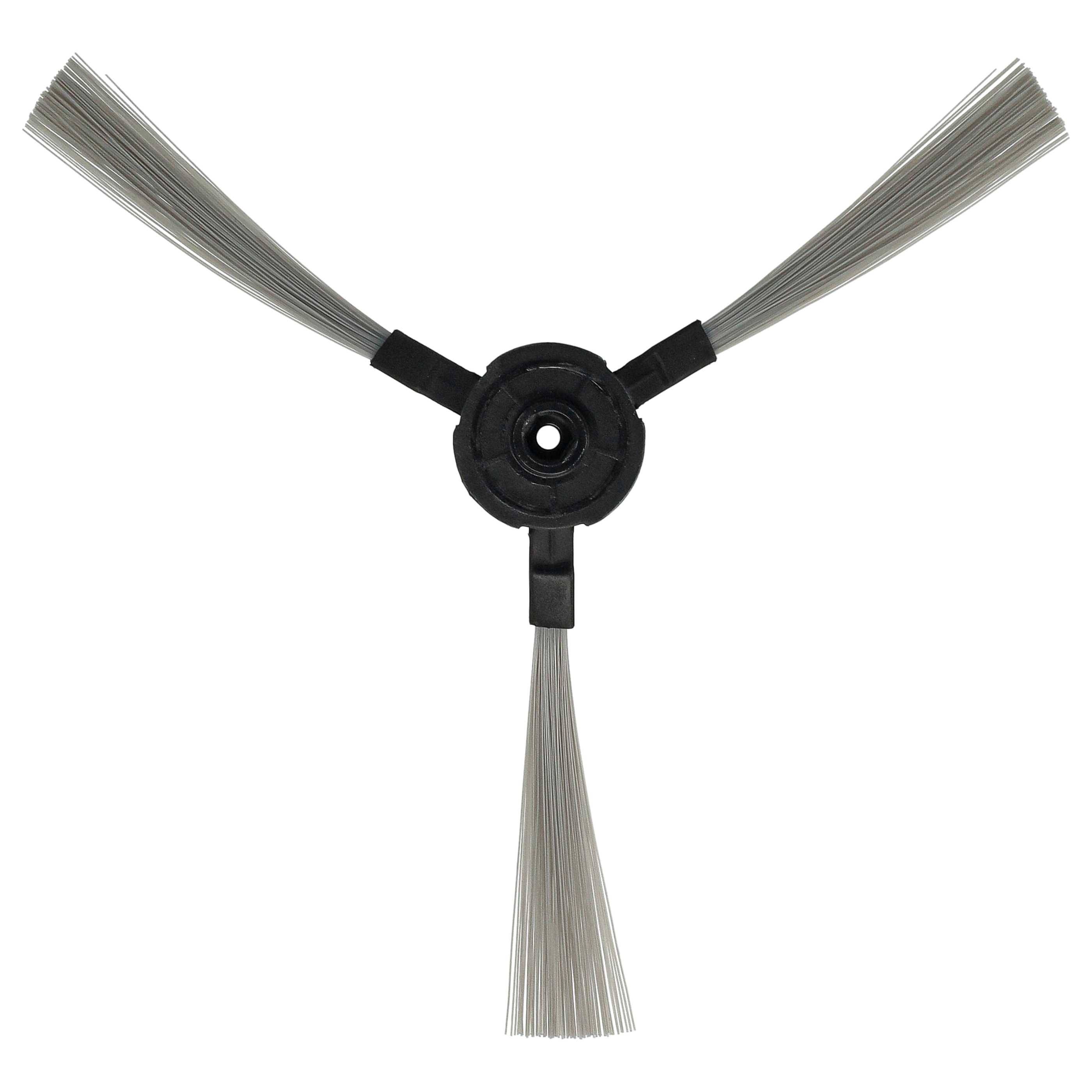 vhbw 4x Seitenbürste kompatibel mit Hoover RBC011, RBC006, RBC012, RBC003 011, RBC003 Saugroboter - Reinigungsbürsten Set, schwarz / grau
