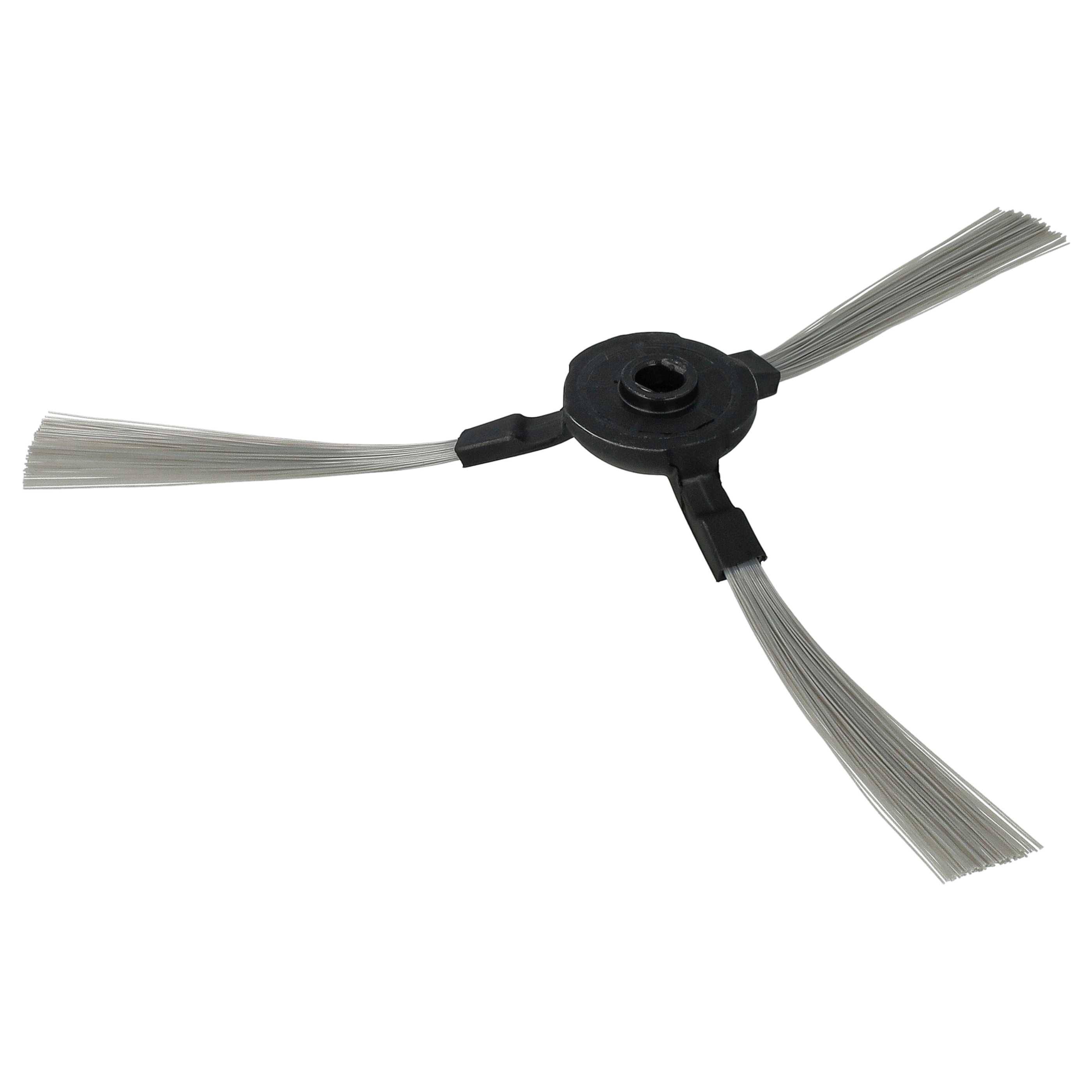vhbw 4x Seitenbürste kompatibel mit Hoover RBC011, RBC006, RBC012, RBC003 011, RBC003 Saugroboter - Reinigungsbürsten Set, schwarz / grau
