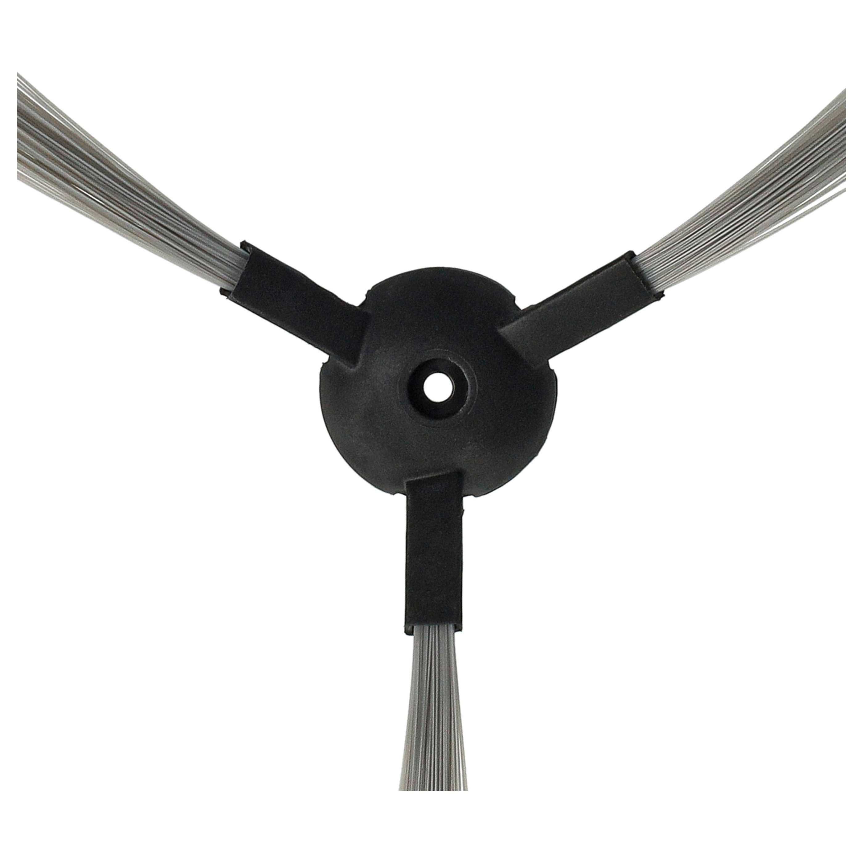 vhbw 4x Seitenbürste kompatibel mit Kaily 310E, 310A Saugroboter - Reinigungsbürsten Set, schwarz / grau