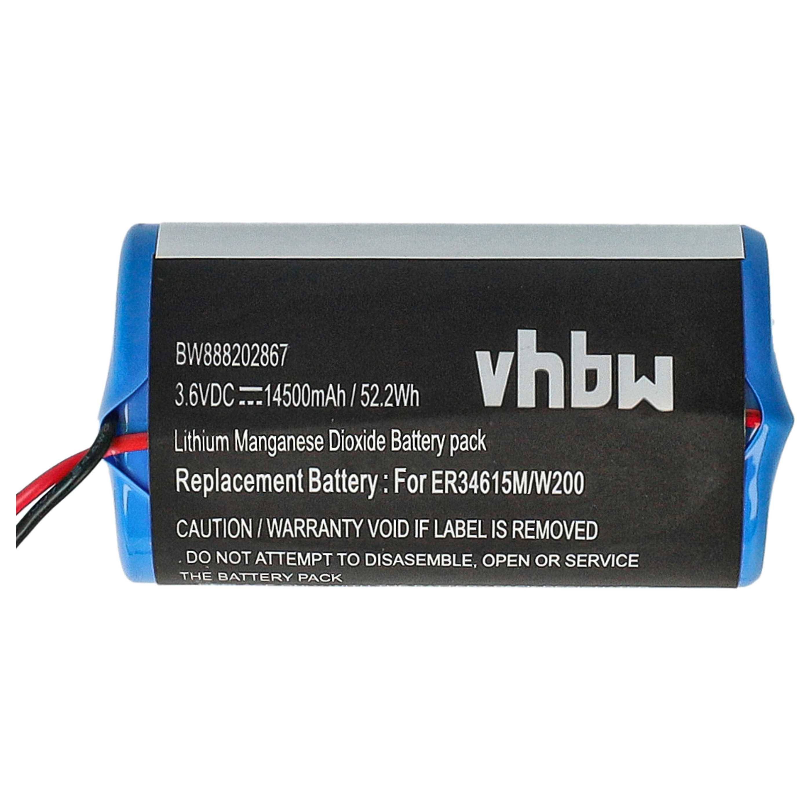 vhbw 5x Batterie Ersatz für Visonic 0-9912-K, ER34615M, ER34615M/W200, 88030498 für Alarmanlage, Alarmsystem (14500 mAh, 3,6 V, Li-SOCl2)