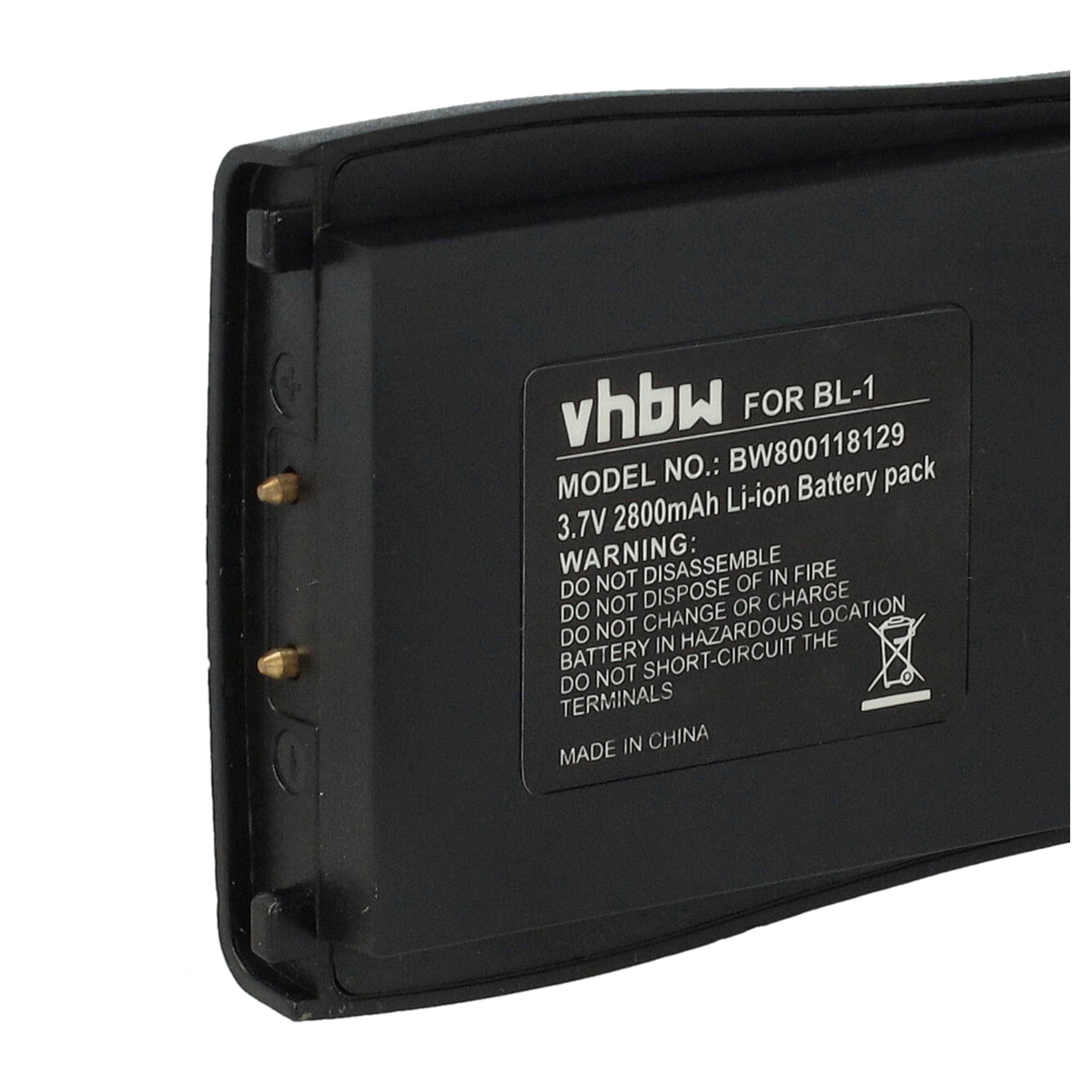 vhbw 2x Akku kompatibel mit Retevis H777 Funkgerät, Walkie Talkie (2800 mAh, 3,7 V, Li-Ion)
