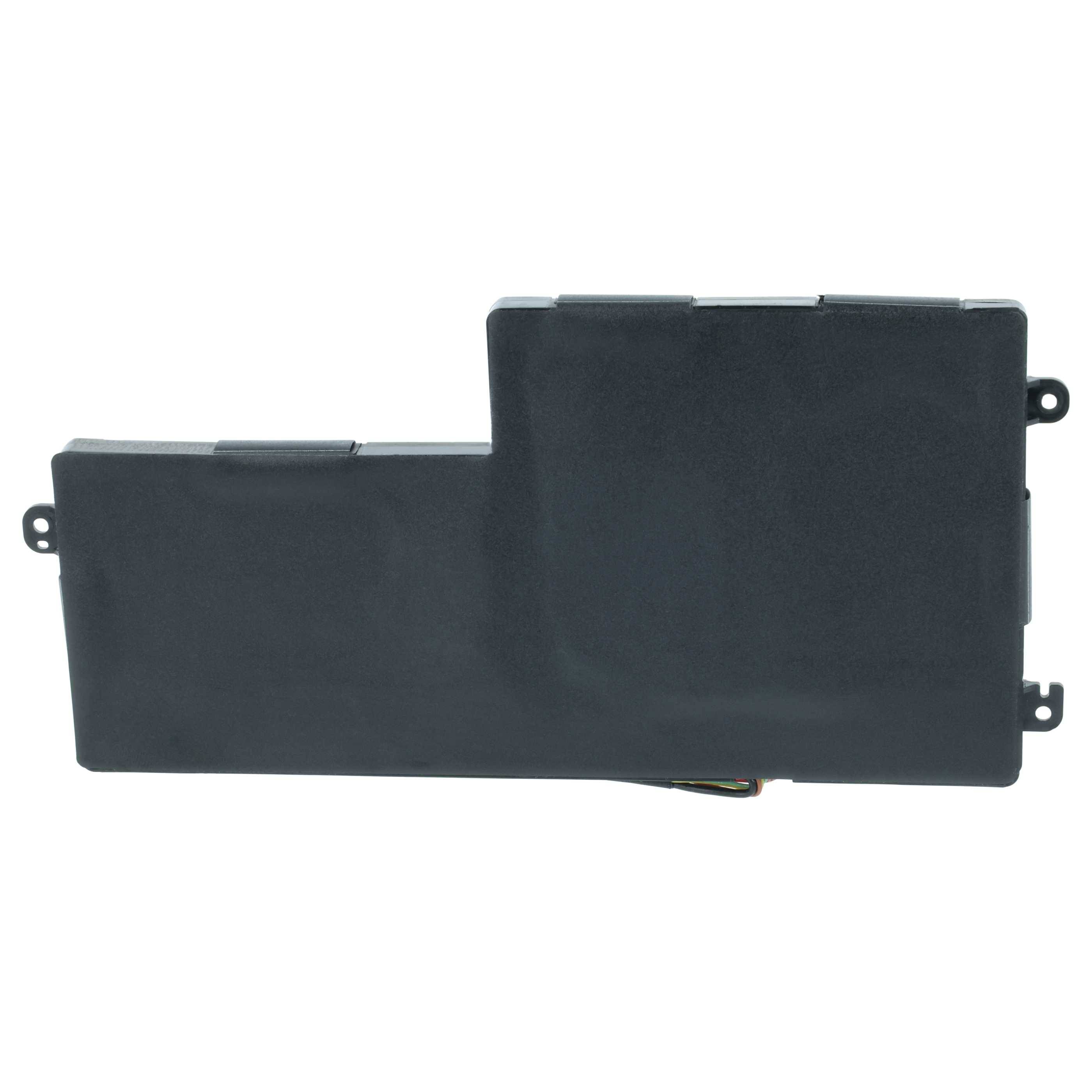 Eine rechteckige schwarze Laptopbatterie mit sichtbaren Anschlüssen an der Seite, die für bestimmte Modelle zur Stromersetzung entwickelt wurde.