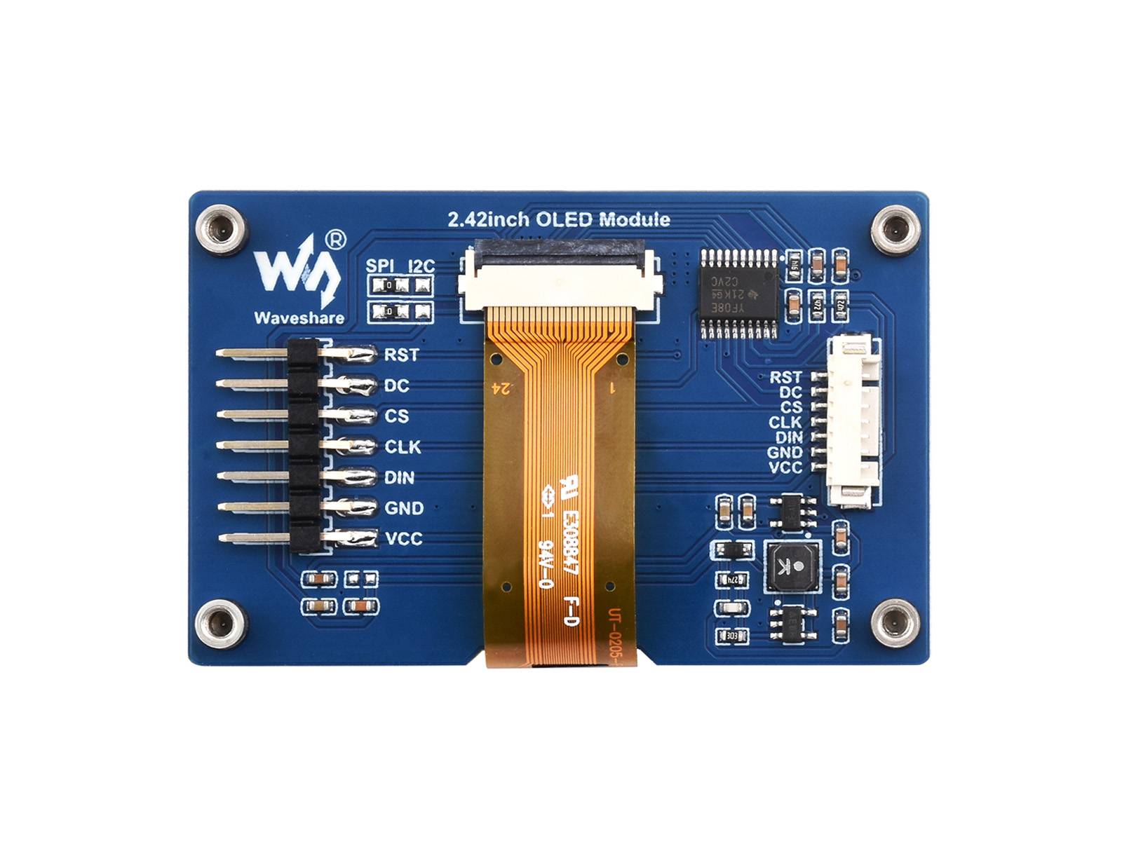 WaveShare 2.42inch OLED Display Module 128x64 SPI I2C Yellow on Black