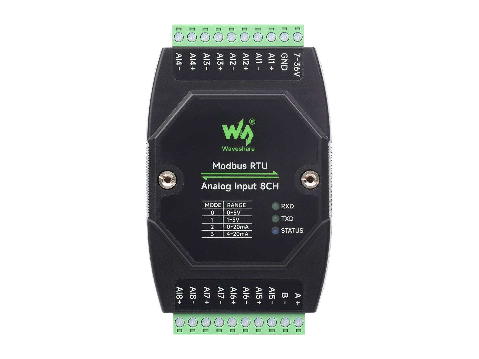 WaveShare Industrial 8CH Analog Acquisition Module Default Current Mode (0~20mA)