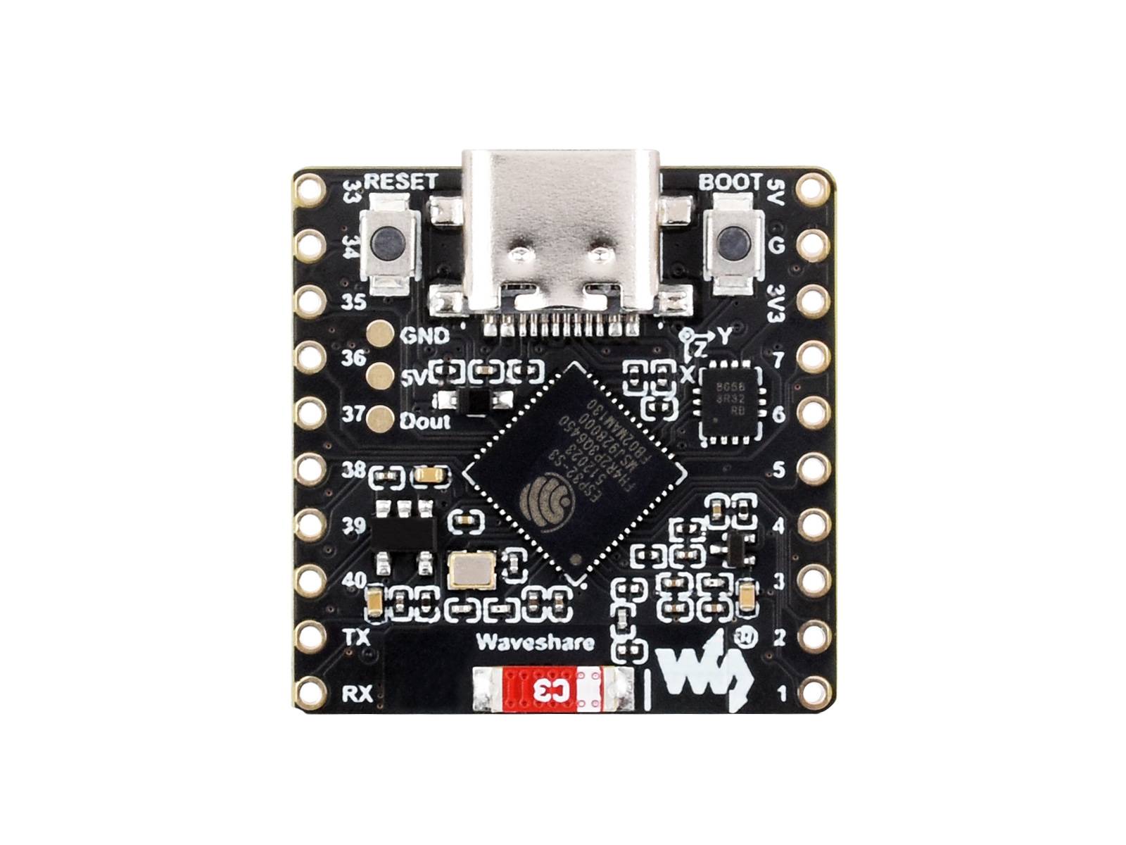 WaveShare ESP32-S3 Development Board 8x8 RGB LED Matrix QMI8658C Attitude Sensor