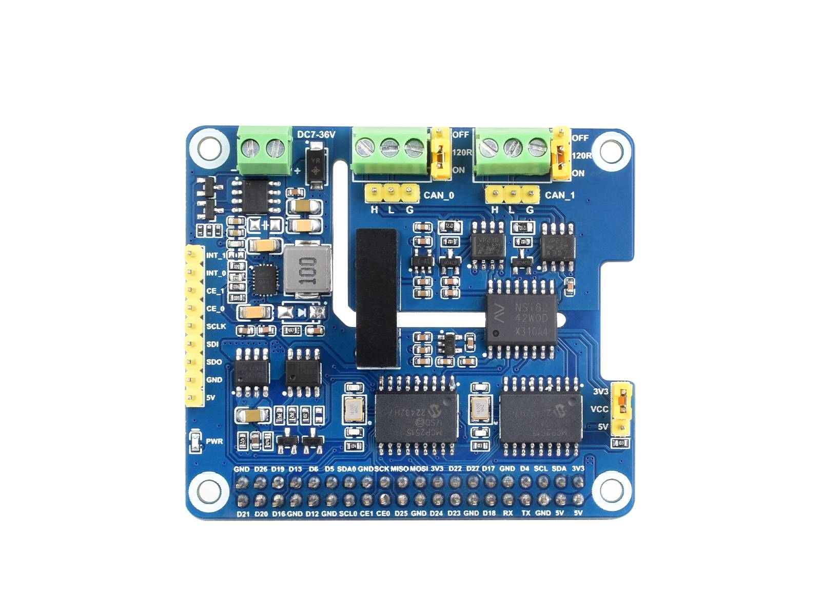 WaveShare 2CH Isolated CAN Bus Expansion HAT for Raspberry Pi