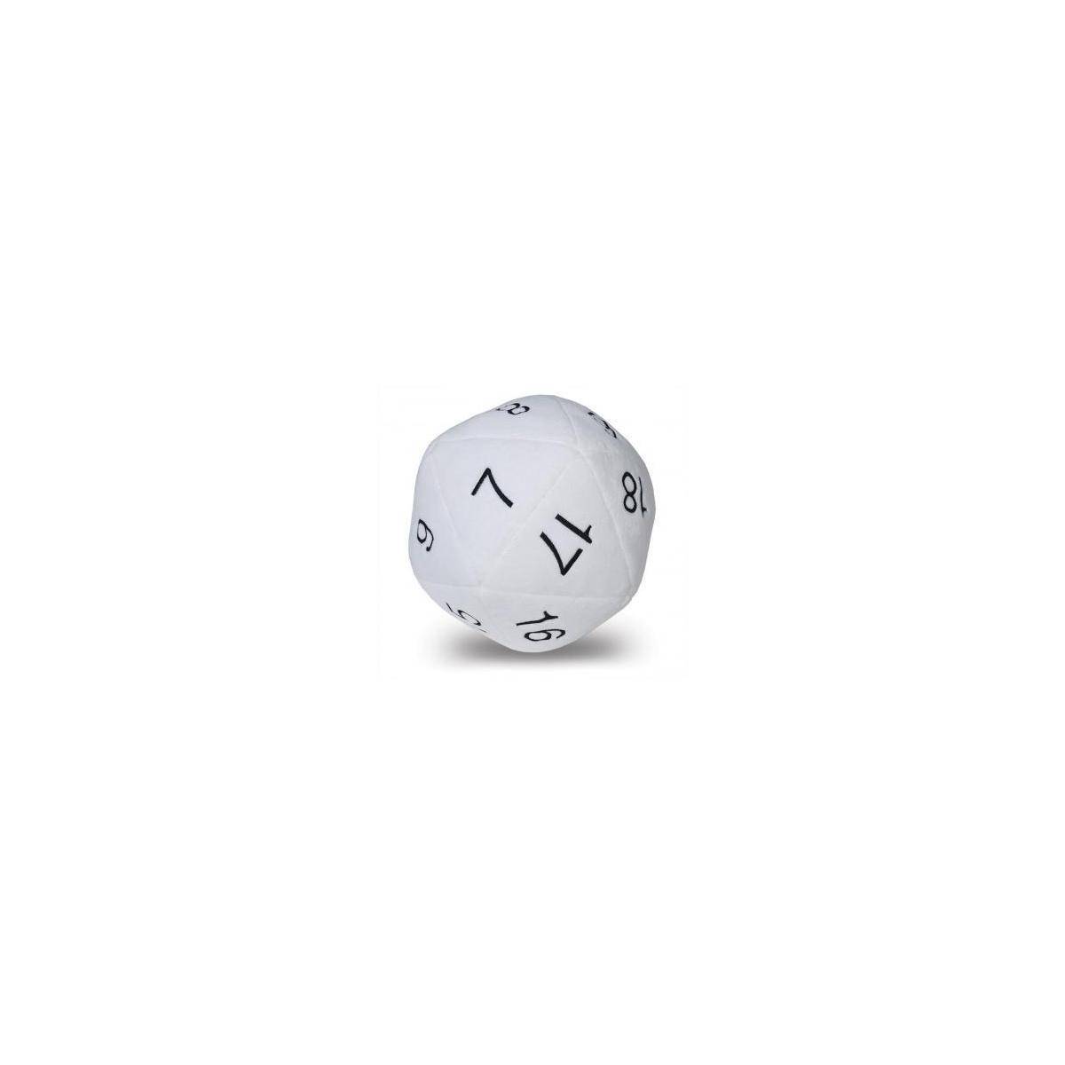 UP - Würfel - Jumbo D20 Novelty Würfel Plüsch in Weiß mit schwarzer Nummerierung