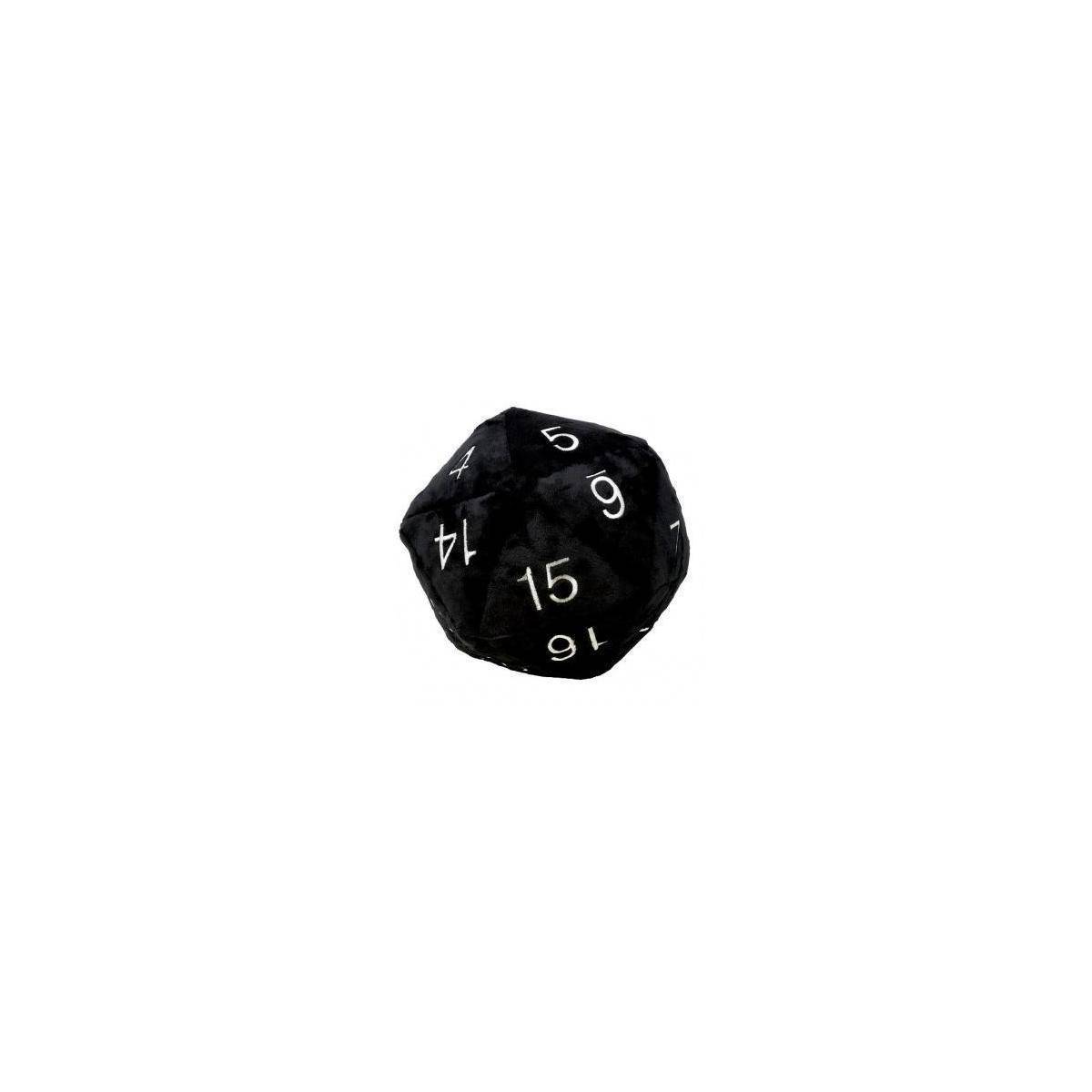 UP - Würfel - Jumbo D20 Novelty Würfel Plüsch in Schwarz mit weißer Nummerierung