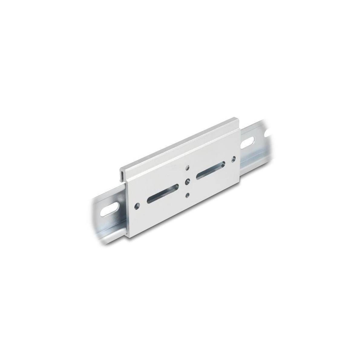 Delock Aluminium Montageclip für Hutschiene 100.0 x 47.8 mm silber Zubehör Netzwerk