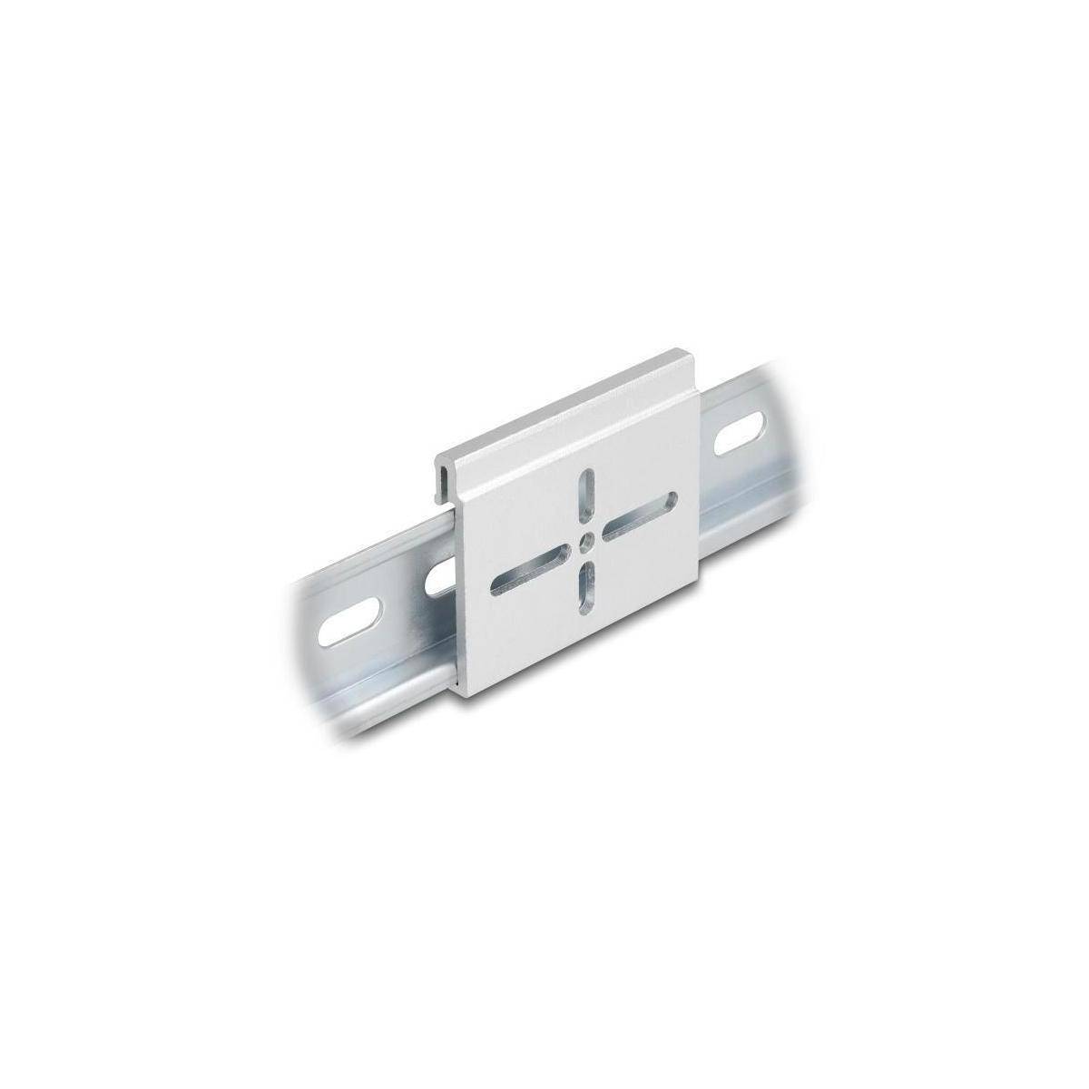 Delock Aluminium Montageclip für Hutschiene 60.0 x 47.8 mm silber Zubehör Netzwerk