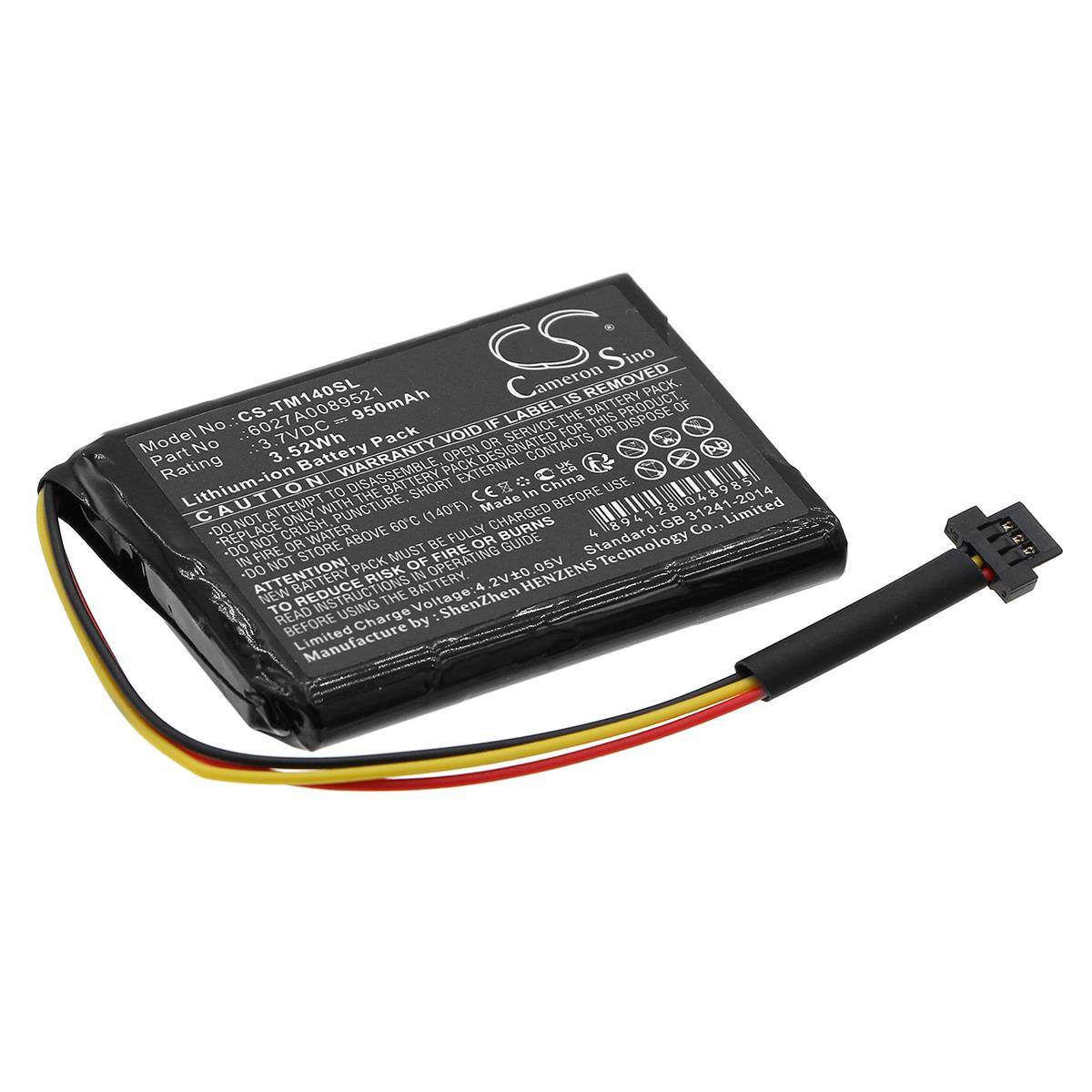 Ersatzakku - CS-TM140SL - TomTom Go 50 / Go 500 / One 140 - 3,7 Volt 950mAh Li-Ion