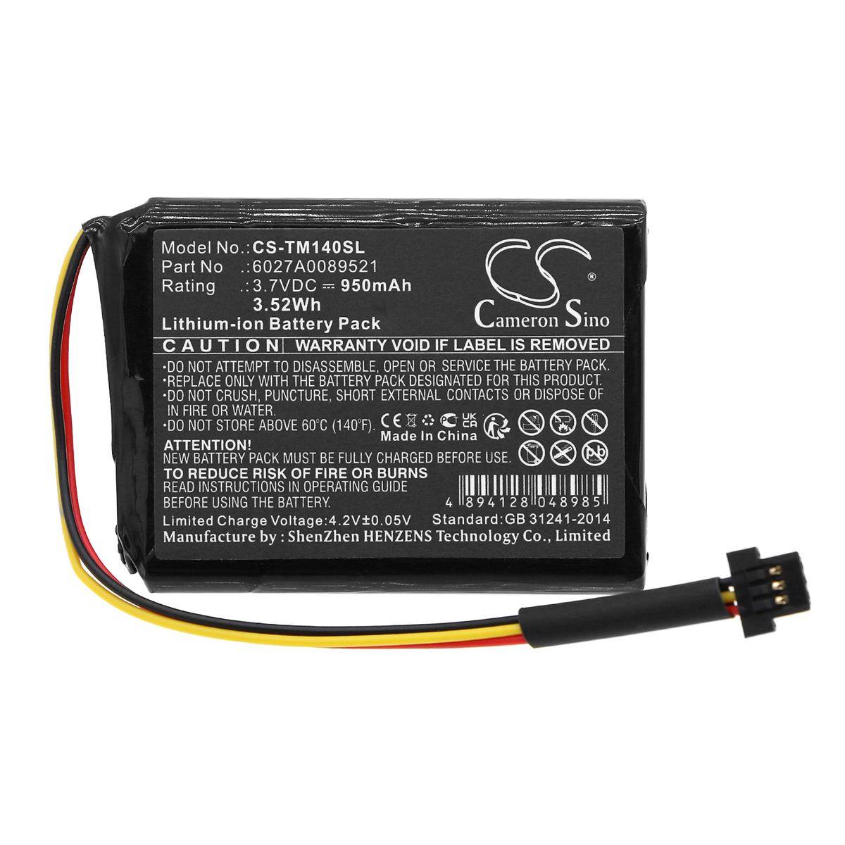 Ersatzakku - CS-TM140SL - TomTom Go 50 / Go 500 / One 140 - 3,7 Volt 950mAh Li-Ion