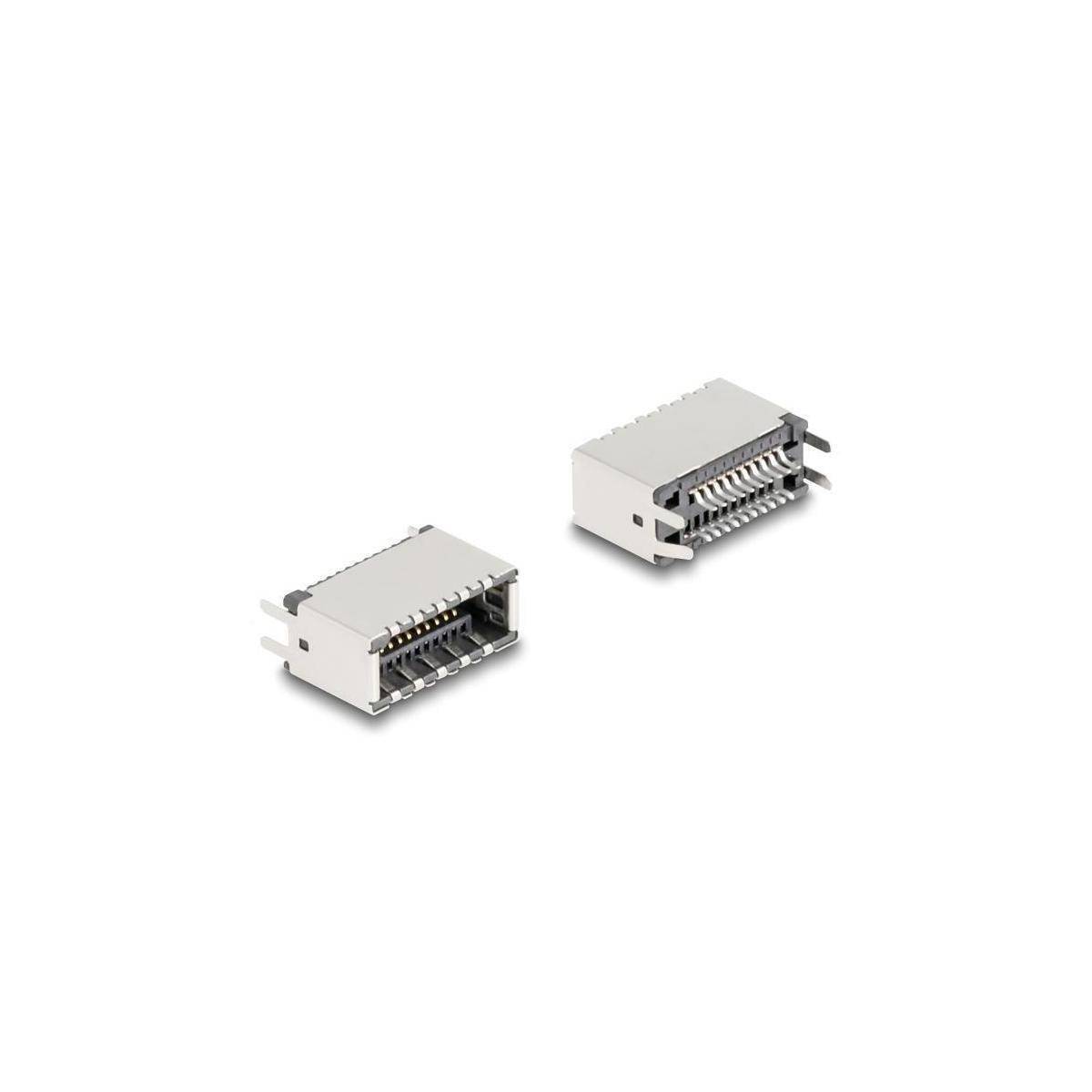 67194 - USB Typ-E Key A 20 Pin Buchse vertikal zur SMT Lötmontage