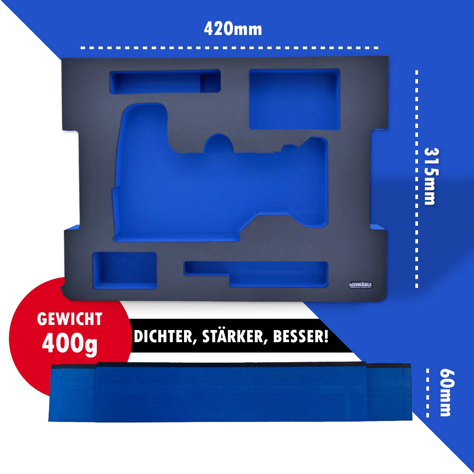 SCHWÄBLE® Schaumeinlage Schaumstoffeinlage für Bosch Akku-Stichsäge GST18V-155S