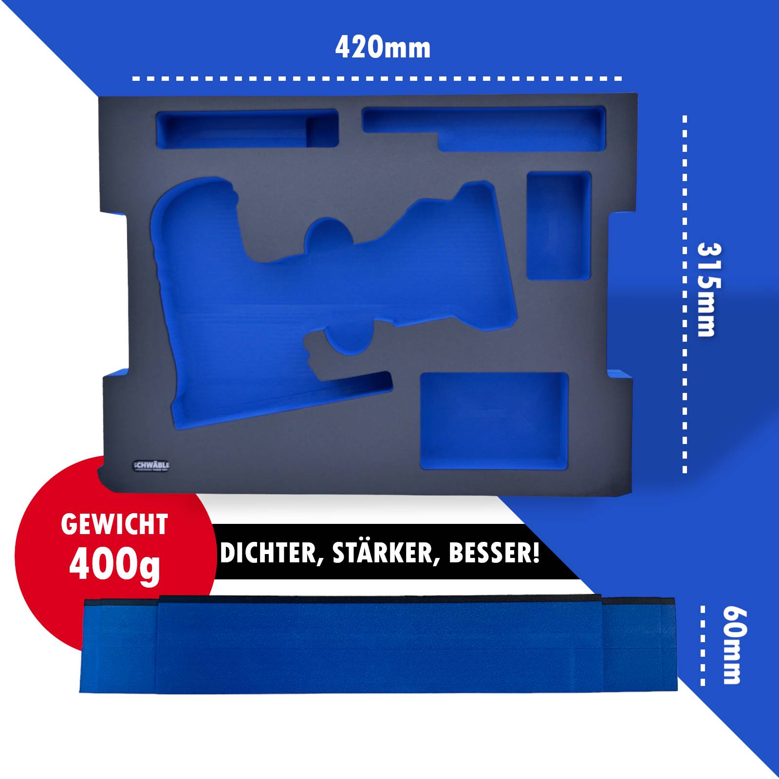 SCHWÄBLE® Schaumeinlage Schaumstoffeinlage für Bosch Akku-Stichsäge GST18V-125S