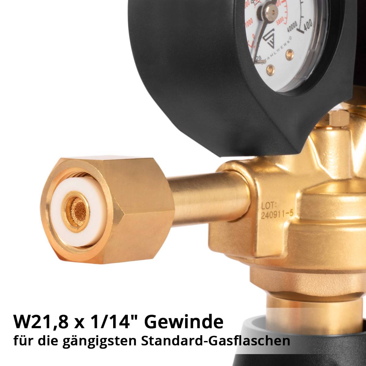 STAHLWERK Druckminderer ST-300 Pro bis 300 bar für Standard-Gasflaschen DIN EN
