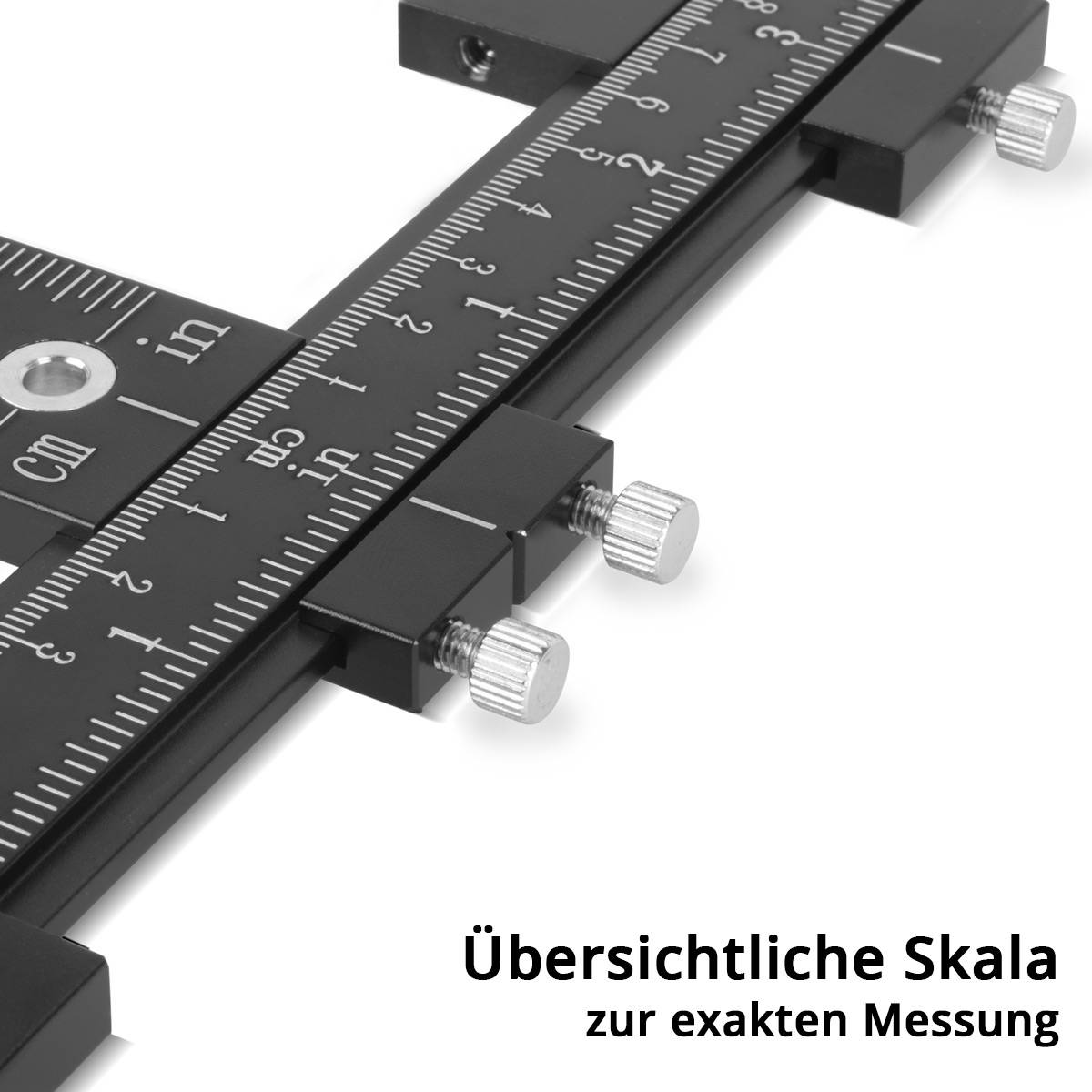 STAHLWERK Bohrführungsvorrichtung mit Anschlag verstellbare Alu-Bohrschablone