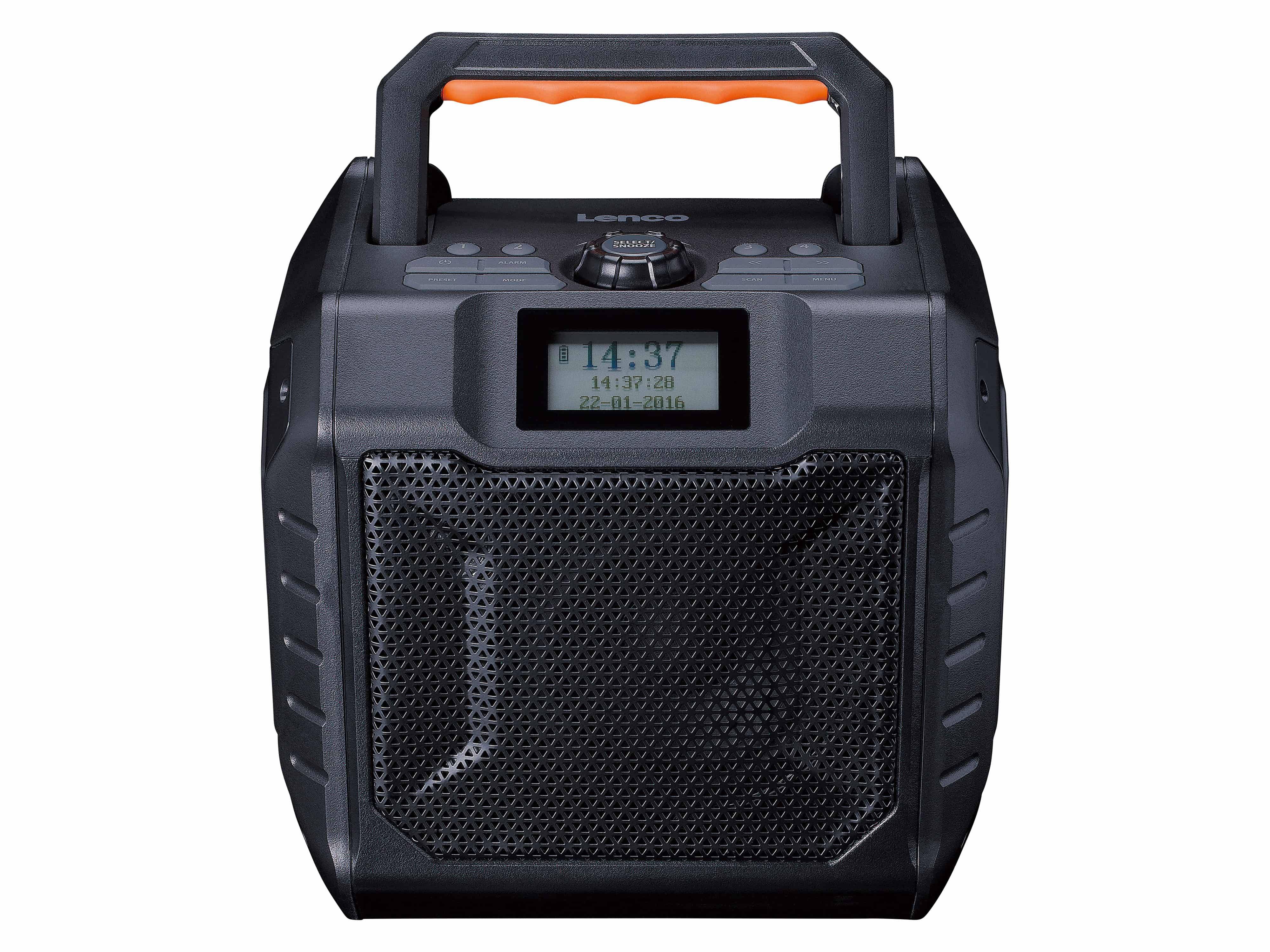 LENCO DAB+ Radio, tragbar, Bluetooth, Outdoor, schwarz-orange
