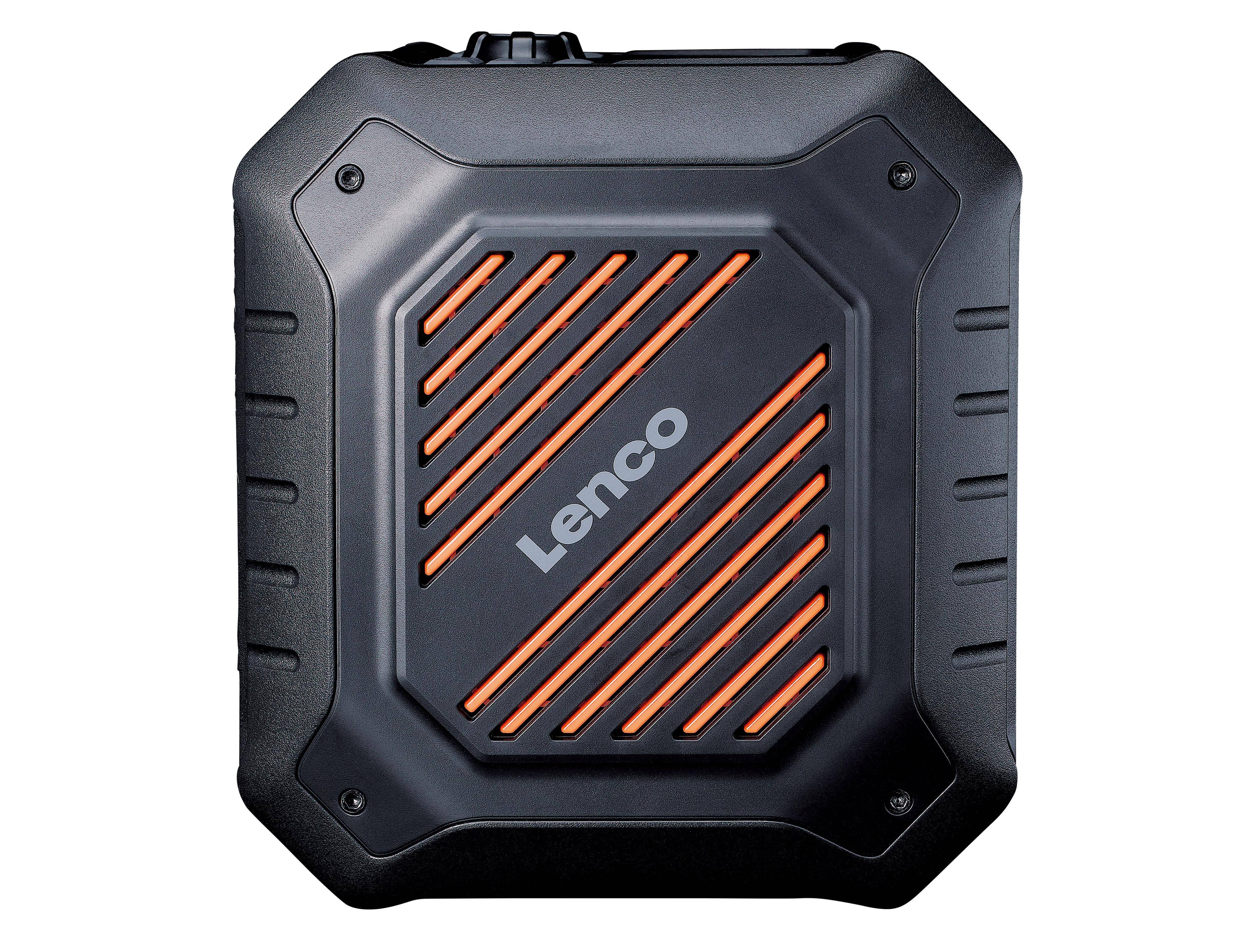 LENCO DAB+ Radio, tragbar, Bluetooth, Outdoor, schwarz-orange