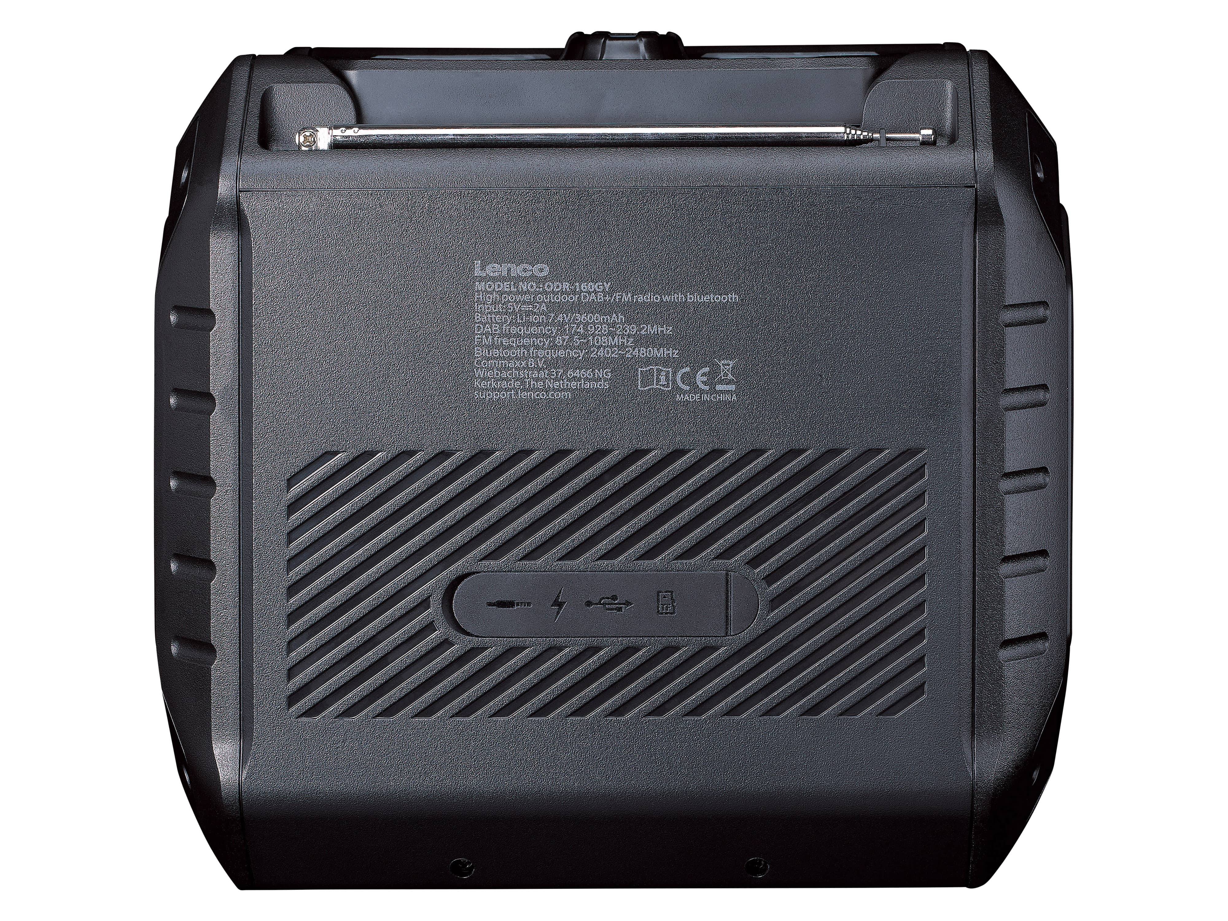 LENCO DAB+ Radio, tragbar, Bluetooth, Outdoor, schwarz-orange