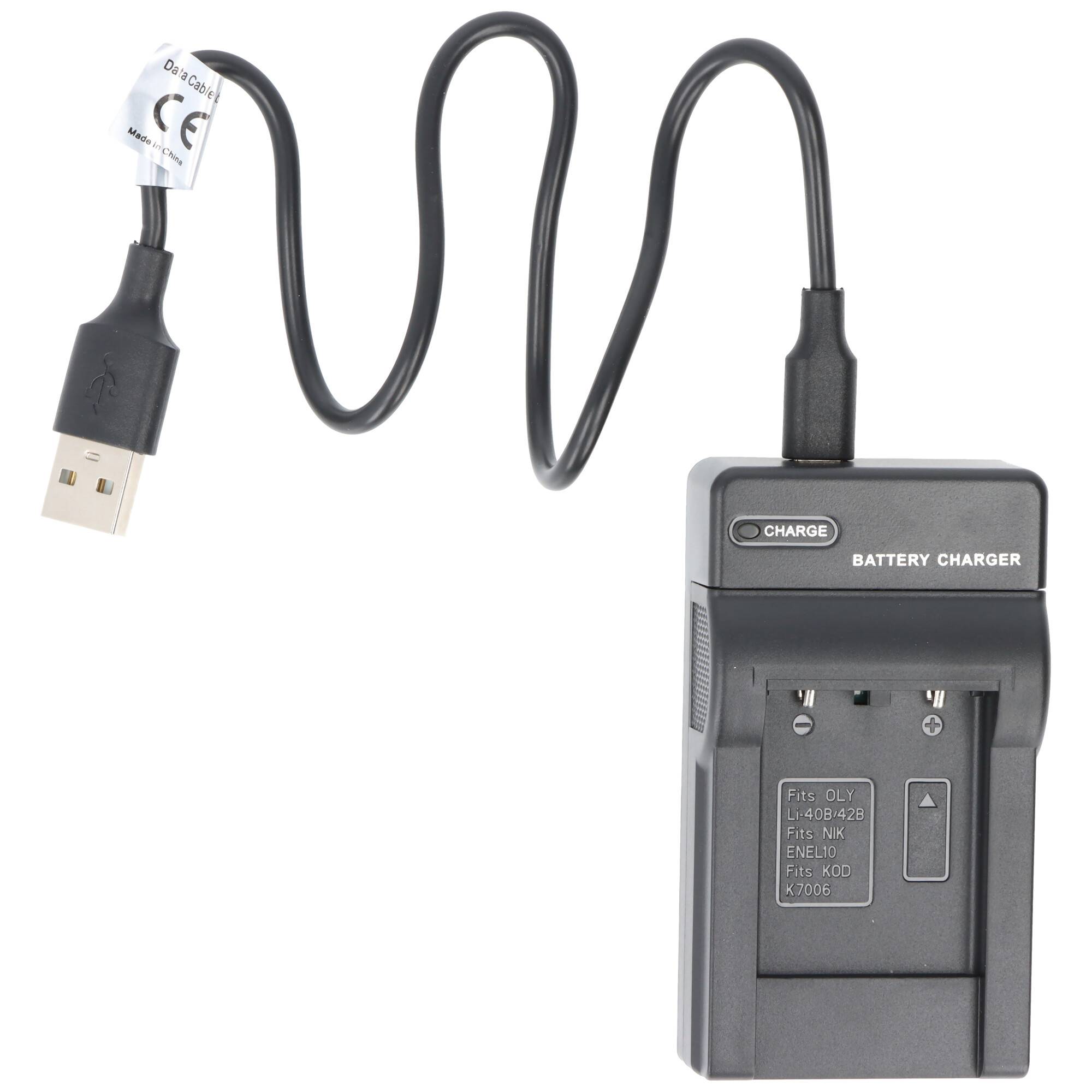 Ladegerät passend für Olympus LI-40B Akku, Kodak KLIC-7006, Nikon EN-EL10