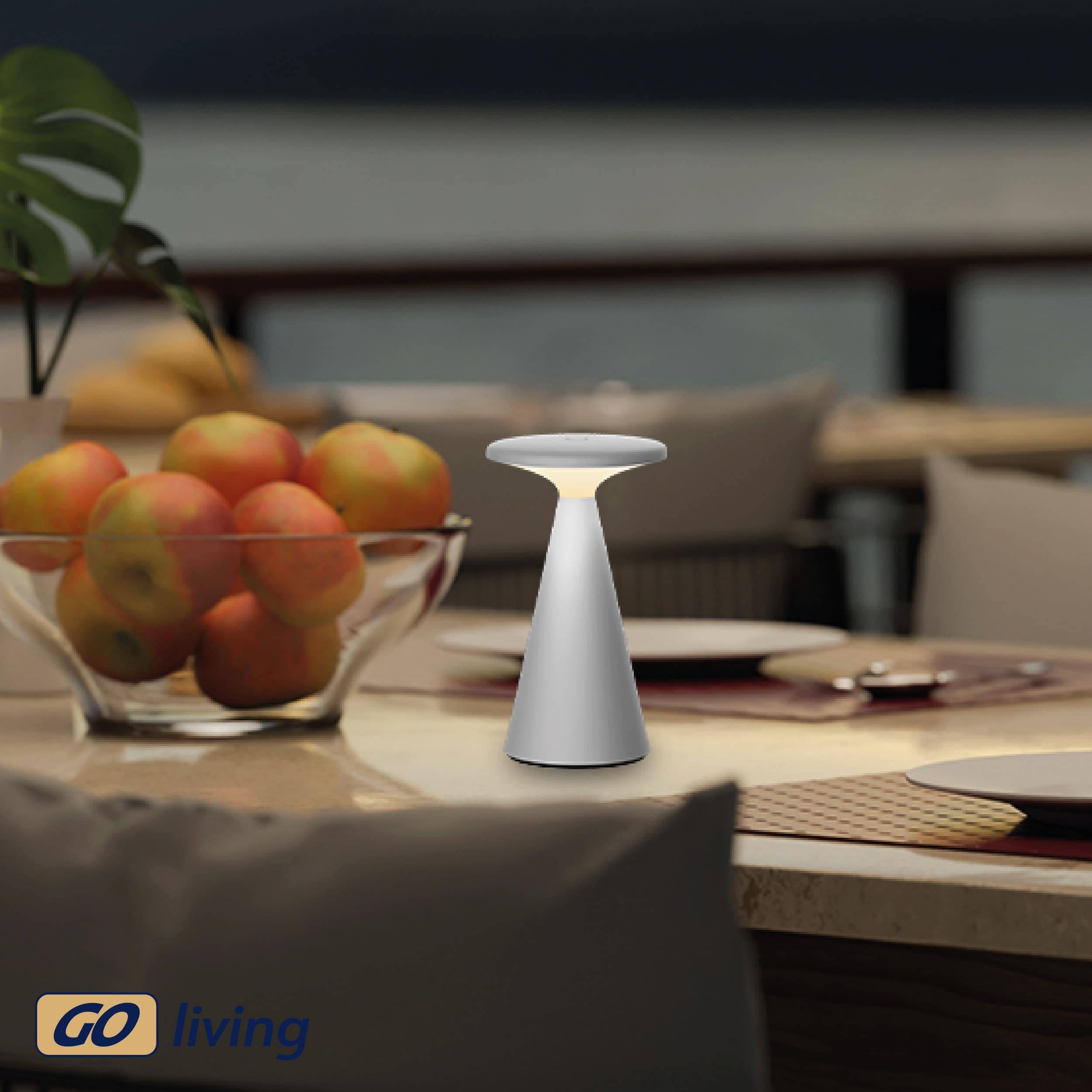 MÜLLER-LICHT LED-Akku-Tischleuchte 27700207, dimmbar, 2700K, warmweiß, grau