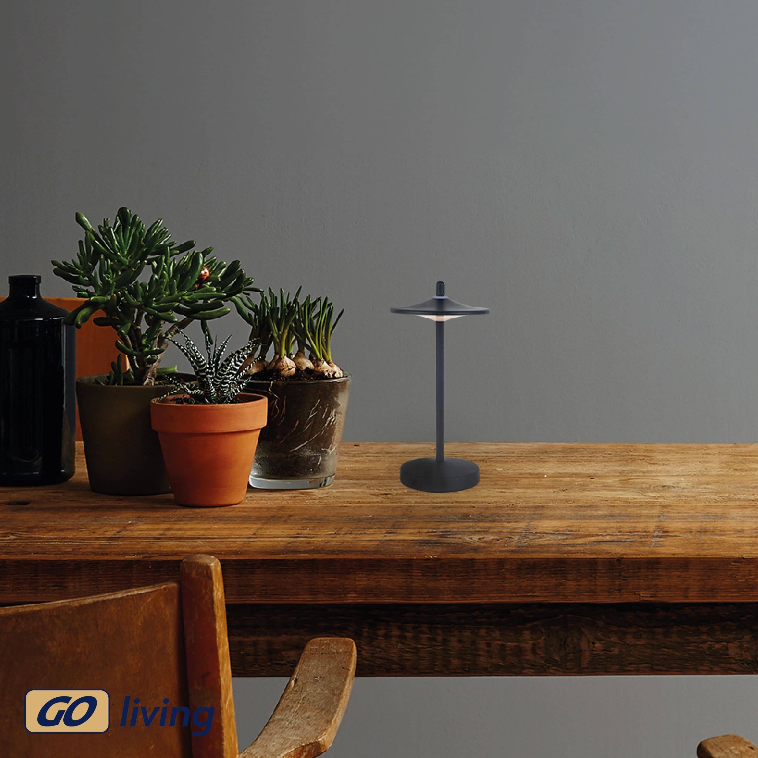 MÜLLER-LICHT LED-Akku-Tischleuchte 27700200, dimmbar, 3000K, warmweiß, schwarz