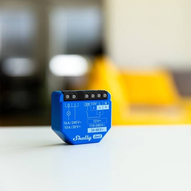 SHELLY Smart-Schalter 1 Gen3, Relais, Unterputz, 1 Kanal, max. 16 A, WLAN, Bluetooth, 2 Stück