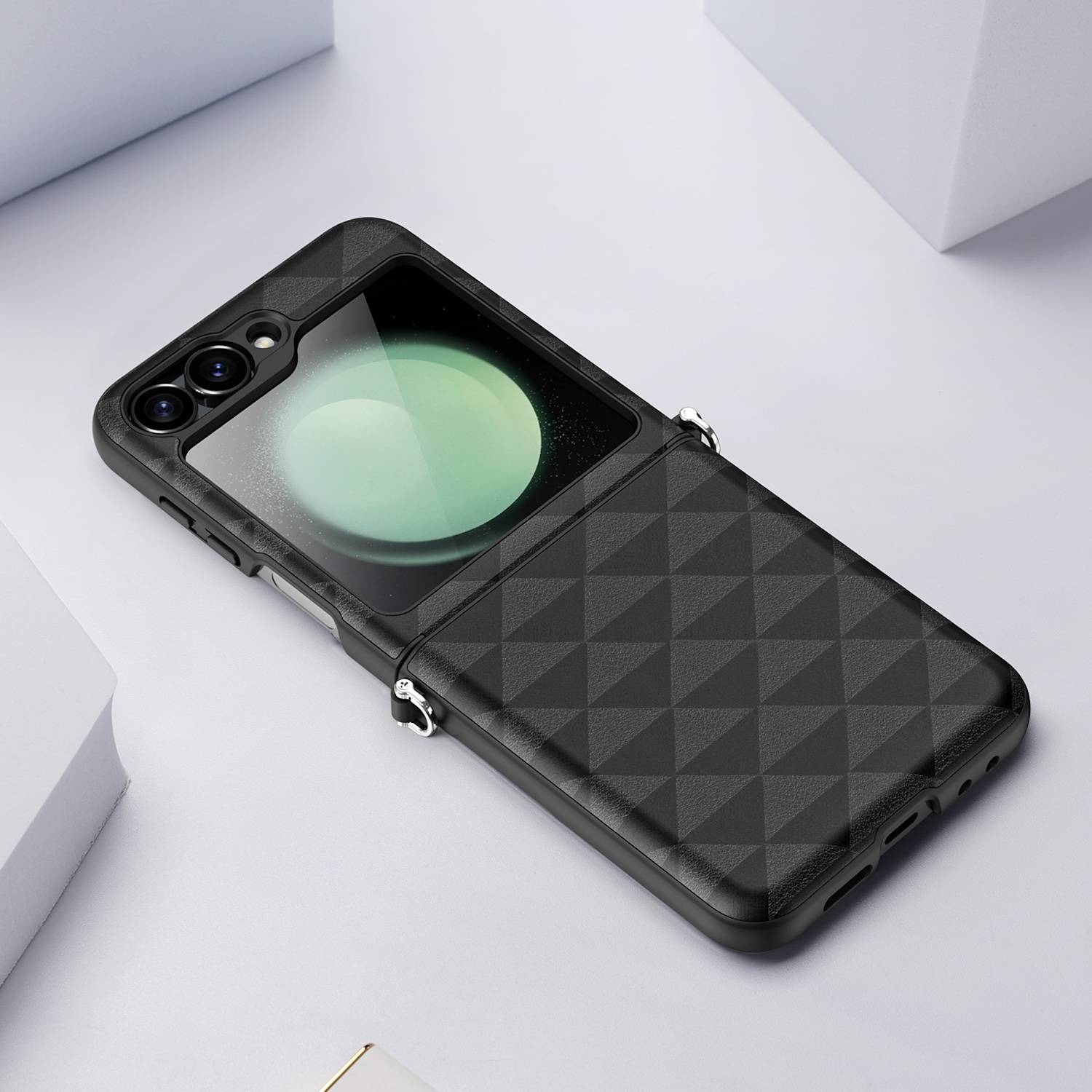 Für Samsung Galaxy Z Flip6 DUX DUCIS Fitt Series TPU + PU Textur Hülle Schwarz