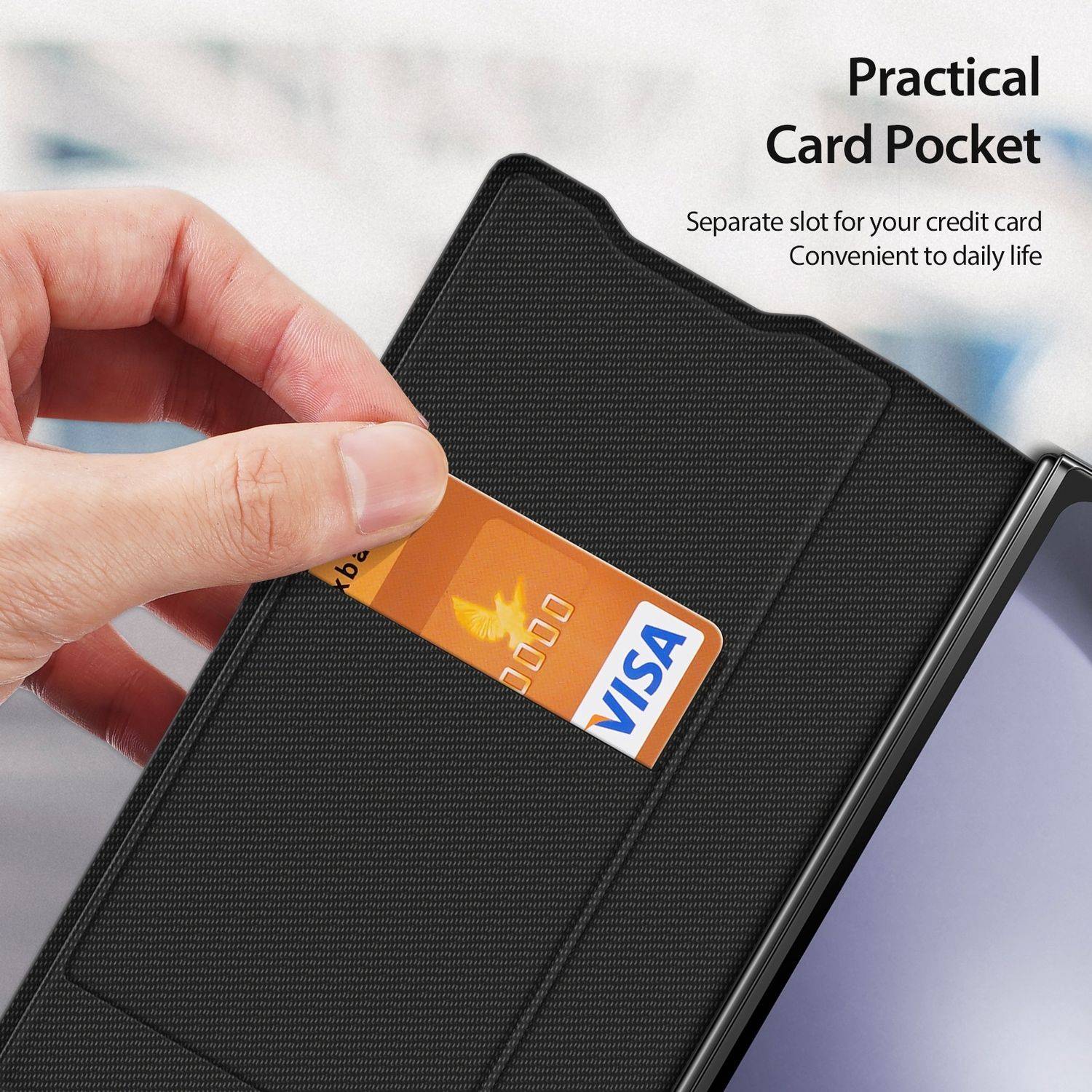 Für Samsung Galaxy Z Fold6 DUX DUCIS Fitt Series TPU + PU Textur Hülle Schwarz