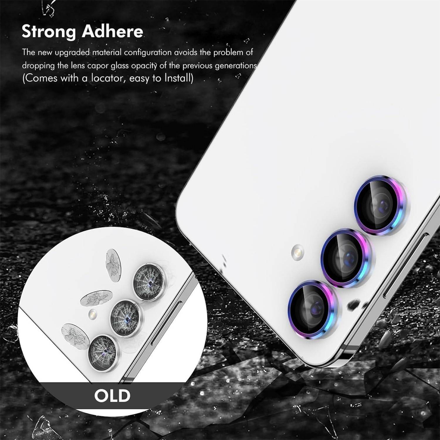 Für Samsung Galaxy A16 Aluminium Ring Kamera + H9 Tempered Hart Glas Silber