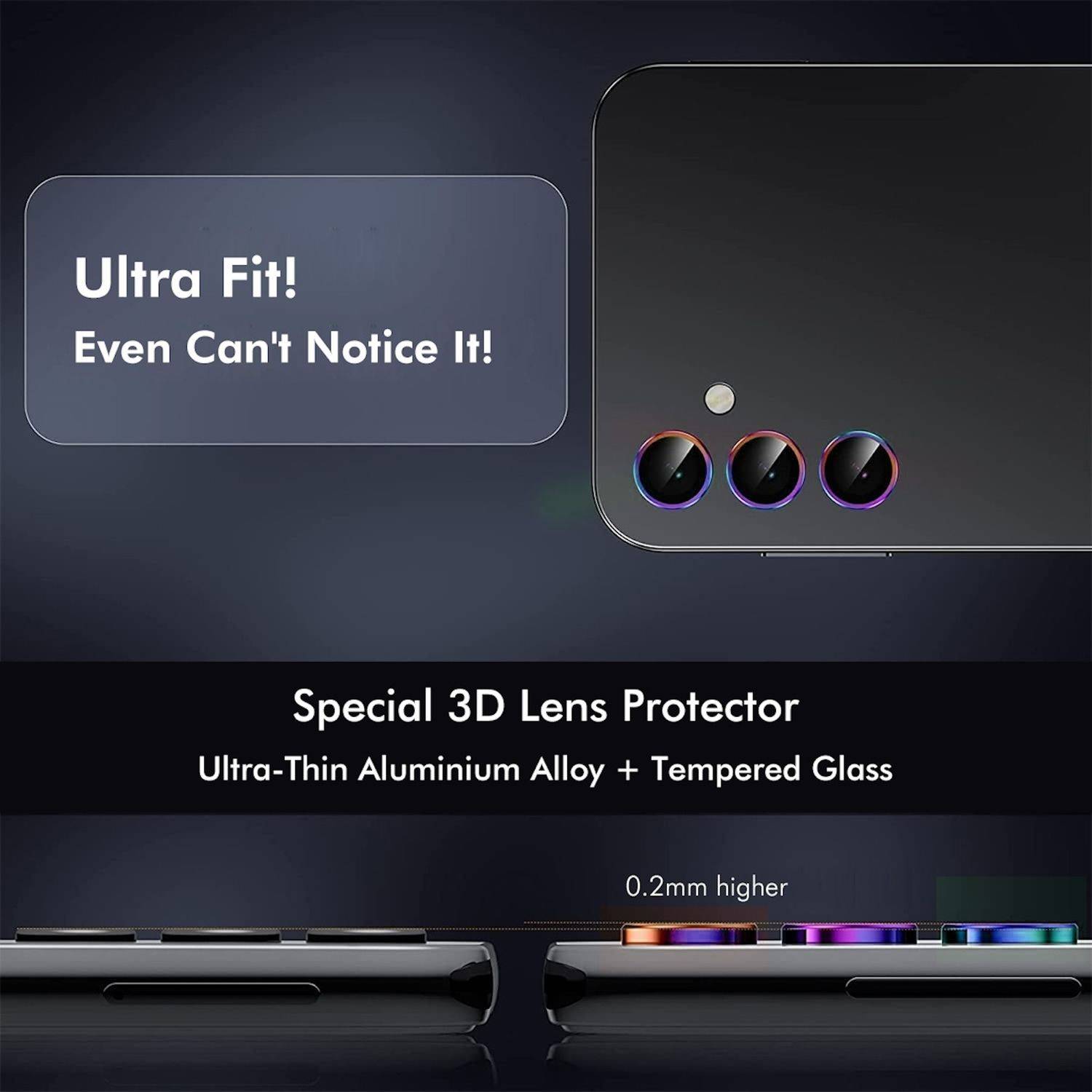 Für Samsung Galaxy A16 Aluminium Ring Kamera + H9 Tempered Hart Glas Silber