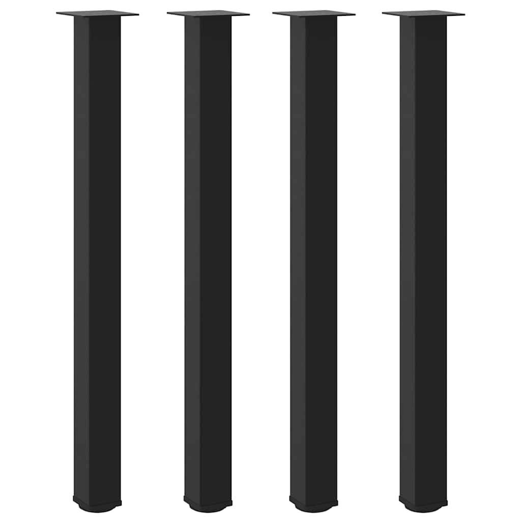 vidaXL Bartischbeine 4 Stk. Schwarz 110-112 cm Stahl