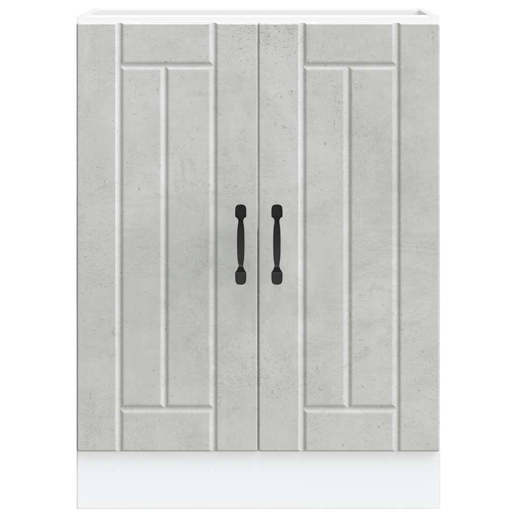 vidaXL Spülenunterschrank Lucca Betongrau Holzwerkstoff