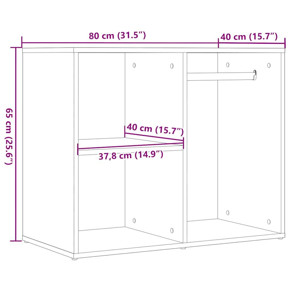 vidaXL Ankleideschrank Artisan Eiche 80x40x65 cm Holzwerkstoff