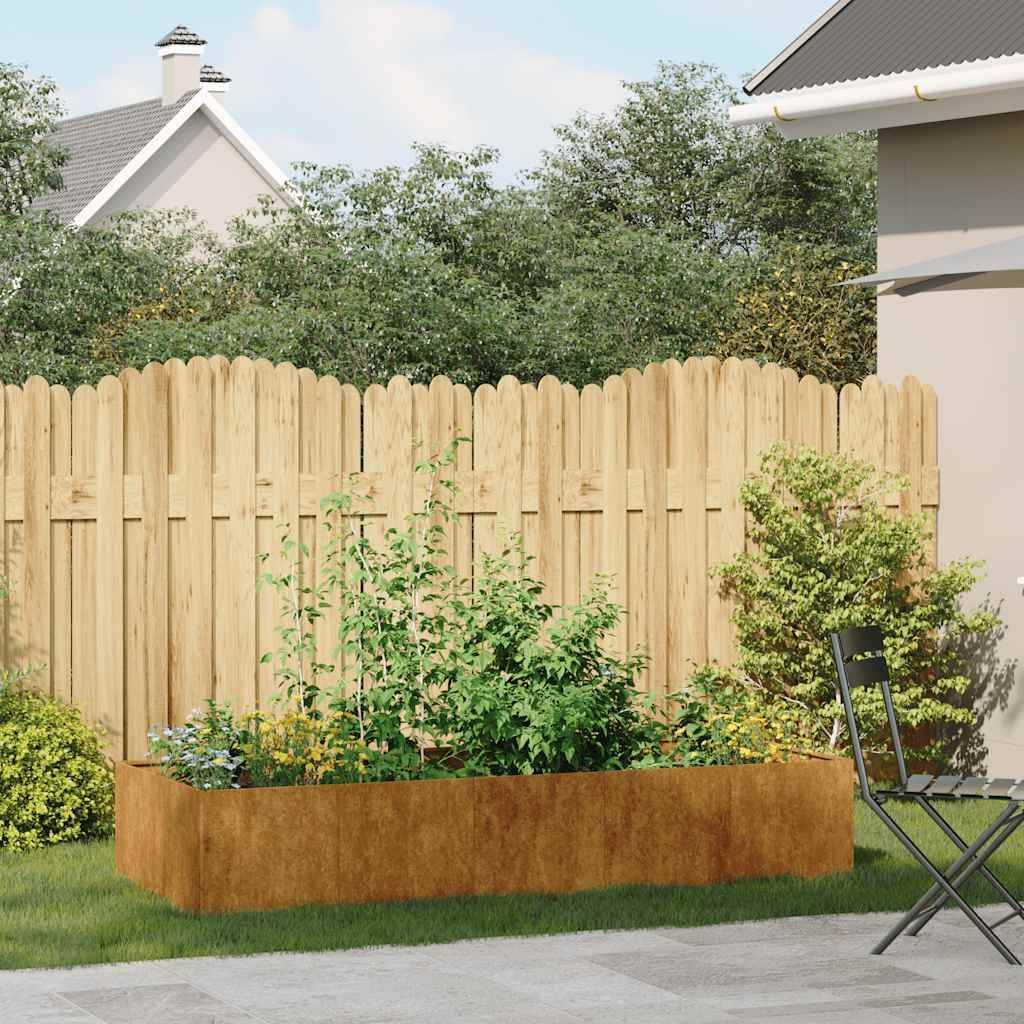 vidaXL Pflanzkübel Rostig 200x80x40 cm Wetterfester Stahl