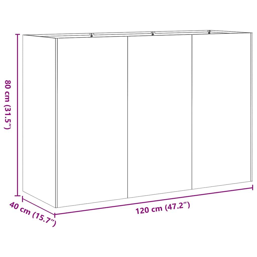 vidaXL Pflanzkübel Olivgrün 120x40x80 cm Kaltgewalzter Stahl
