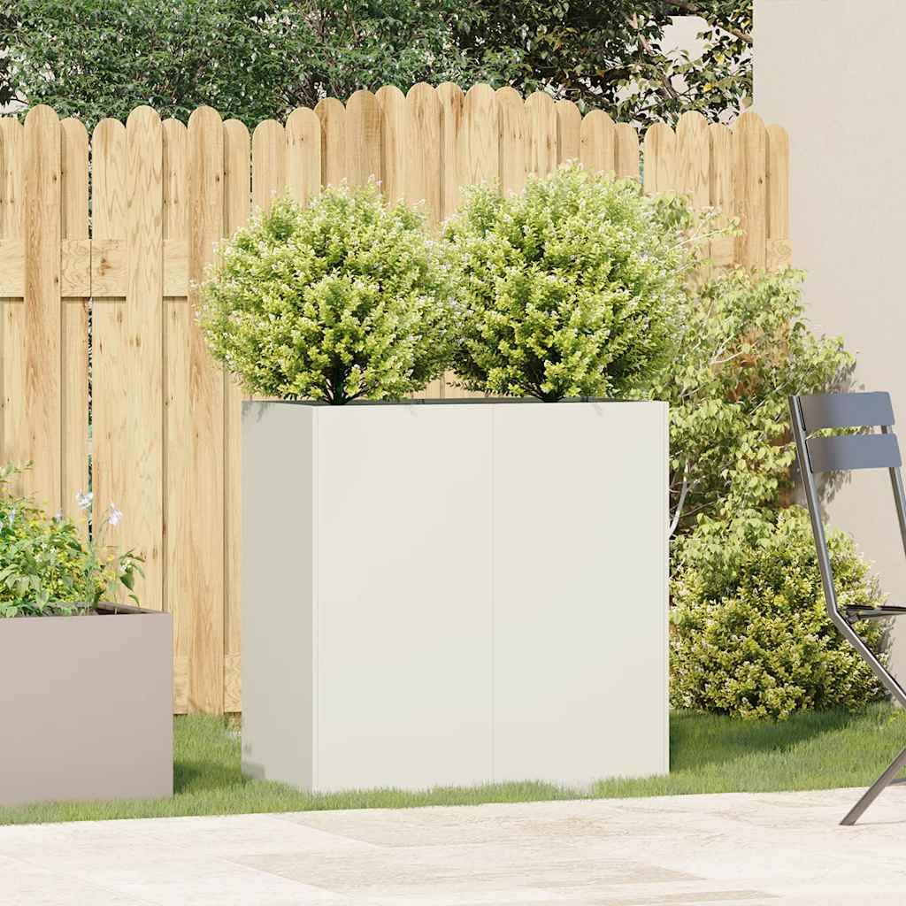 vidaXL Pflanzkübel Weiß 80x40x80 cm Kaltgewalzter Stahl