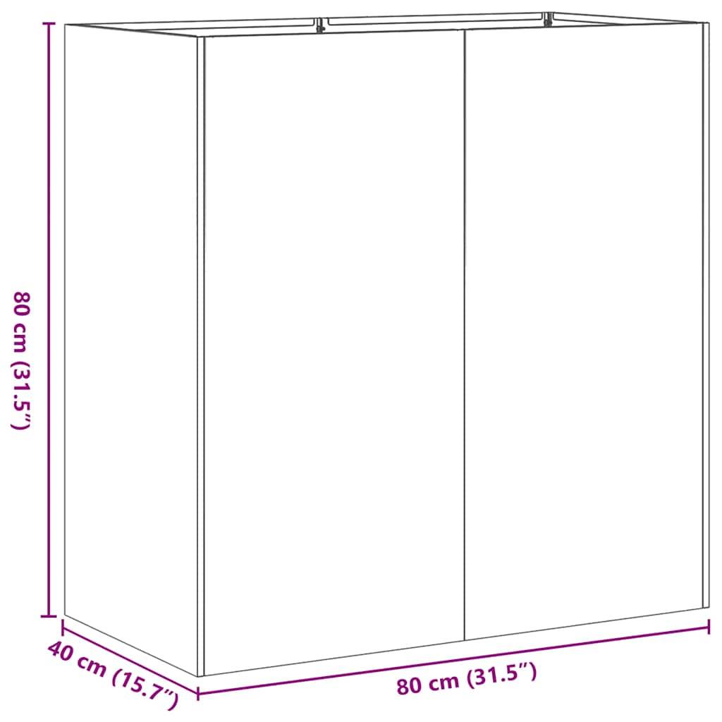vidaXL Pflanzkübel Weiß 80x40x80 cm Kaltgewalzter Stahl