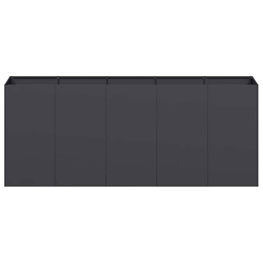 vidaXL Pflanzkübel Schwarz 200x40x80 cm Kaltgewalzter Stahl