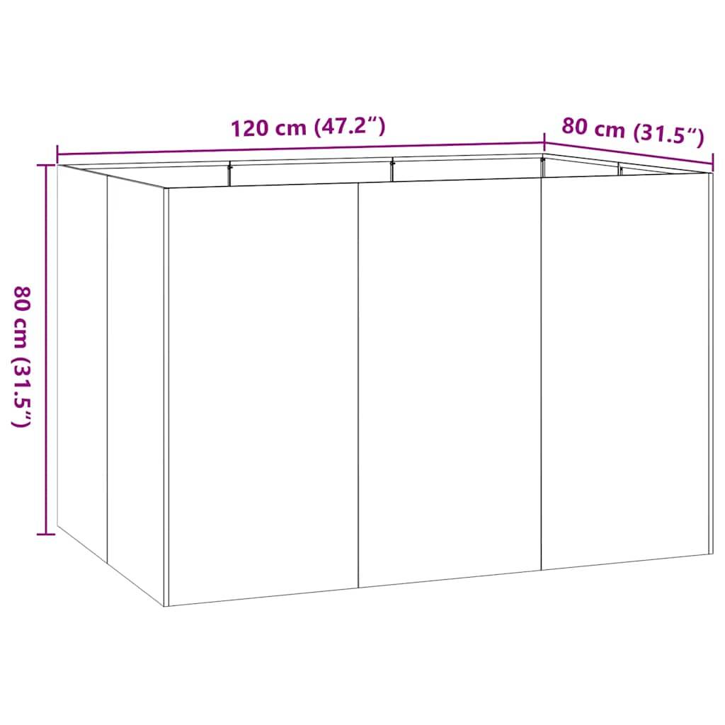 vidaXL Pflanzkübel 120x80x80 cm Edelstahl