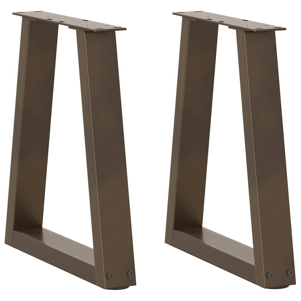 vidaXL Couchtischbeine V-Form 2 Stück Naturstahl 38x(42-43,3) cm Stahl