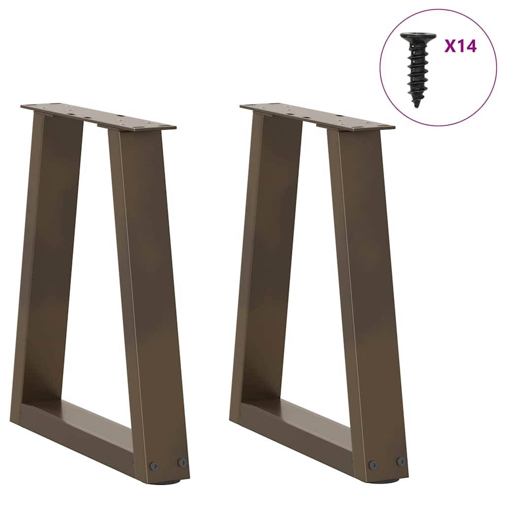 vidaXL Couchtischbeine V-Form 2 Stück Naturstahl 38x(42-43,3) cm Stahl
