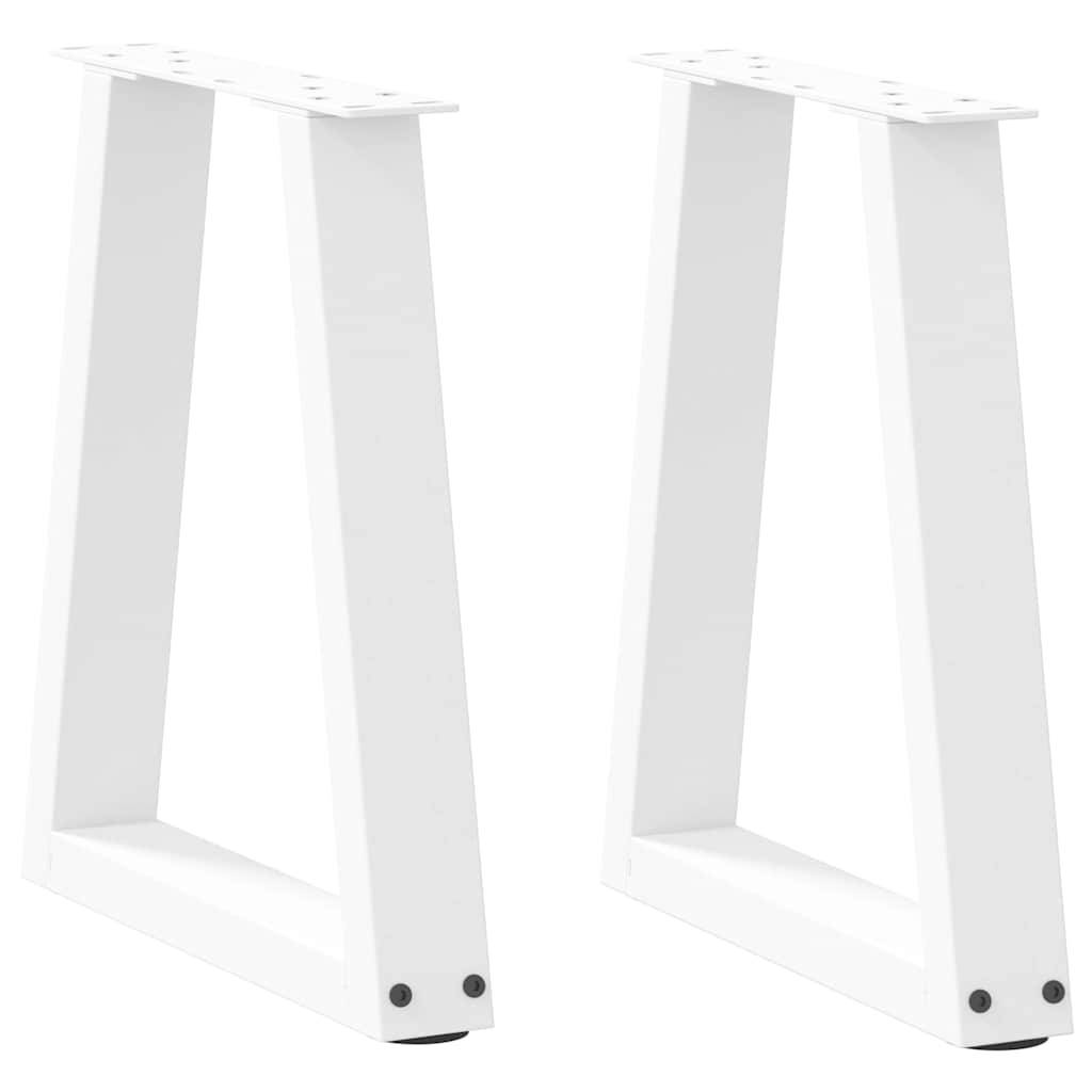 vidaXL Couchtischbeine V-Form 2 Stück Weiß 38x(42-43,3) cm Stahl