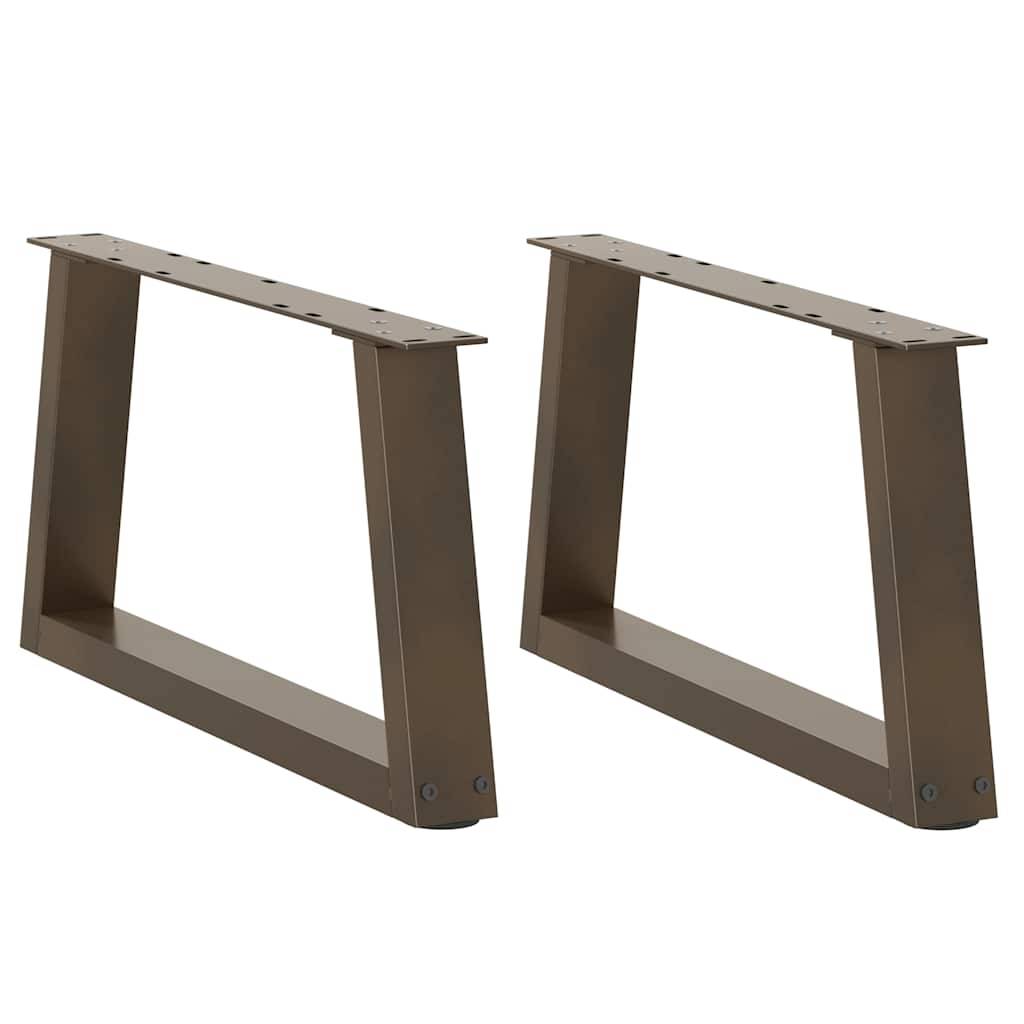 vidaXL Couchtischbeine V-Form 2 Stück Naturstahl 50x(30-31,3) cm Stahl