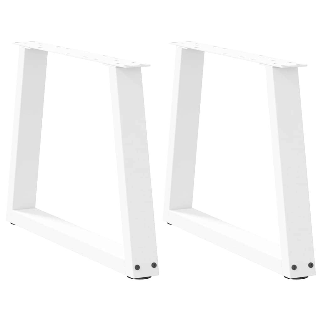 vidaXL Couchtischbeine V-Form 2 Stück Weiß 50x(42-43,3) cm Stahl