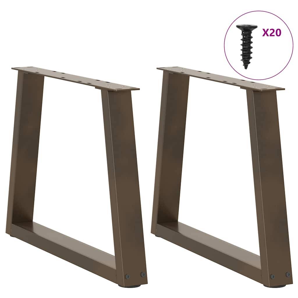 vidaXL Couchtischbeine V-Form 2 Stück Naturstahl 50x(42-43,3) cm Stahl