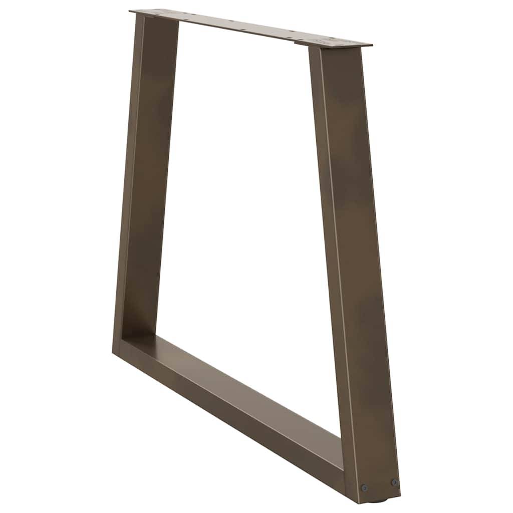 vidaXL Esstisch Beine V-Form 2 Stück Naturstahl 90x(72-73,3) cm Stahl